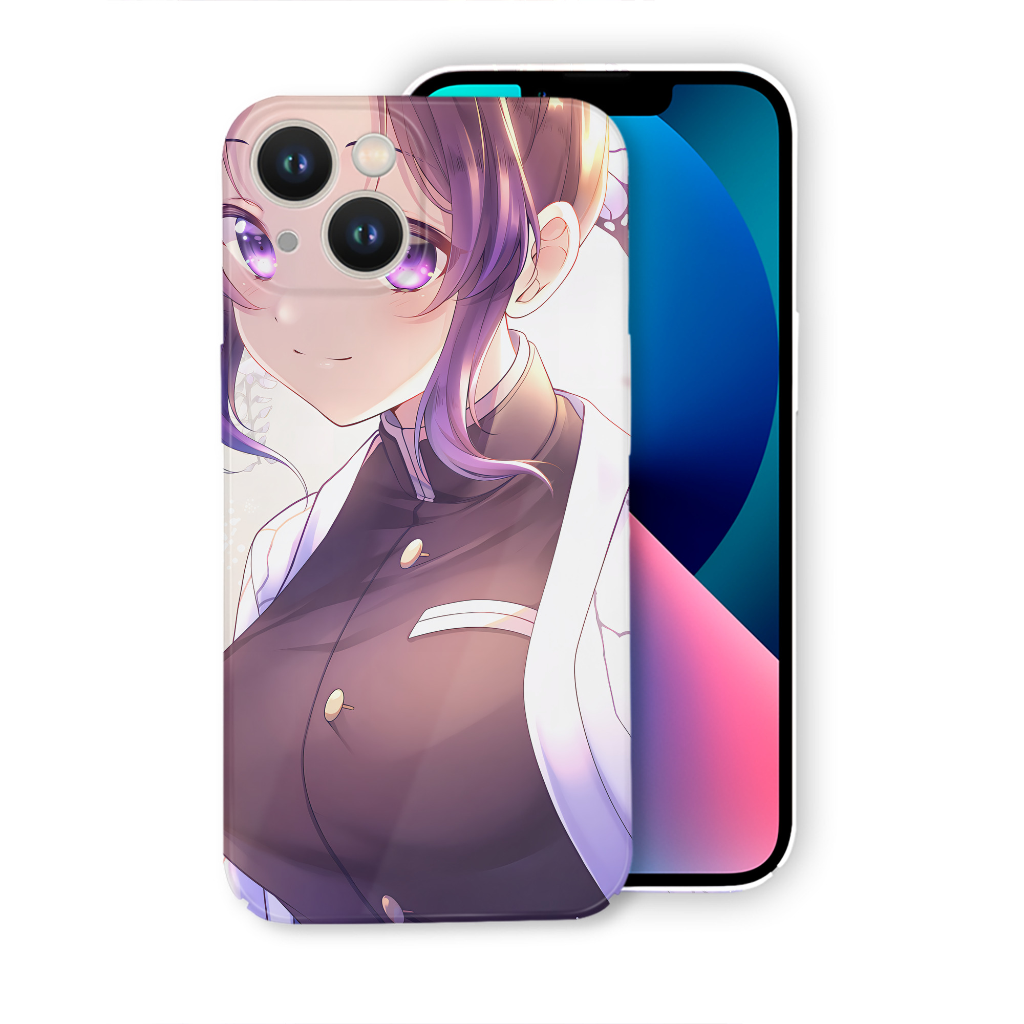 （画像用） 鬼滅の刃（きめつのやいば）蟲柱-胡蝶 しのぶ／こちょう しのぶ Kochou Shinobu 【iPhone 14シリーズ対応】ハードケース