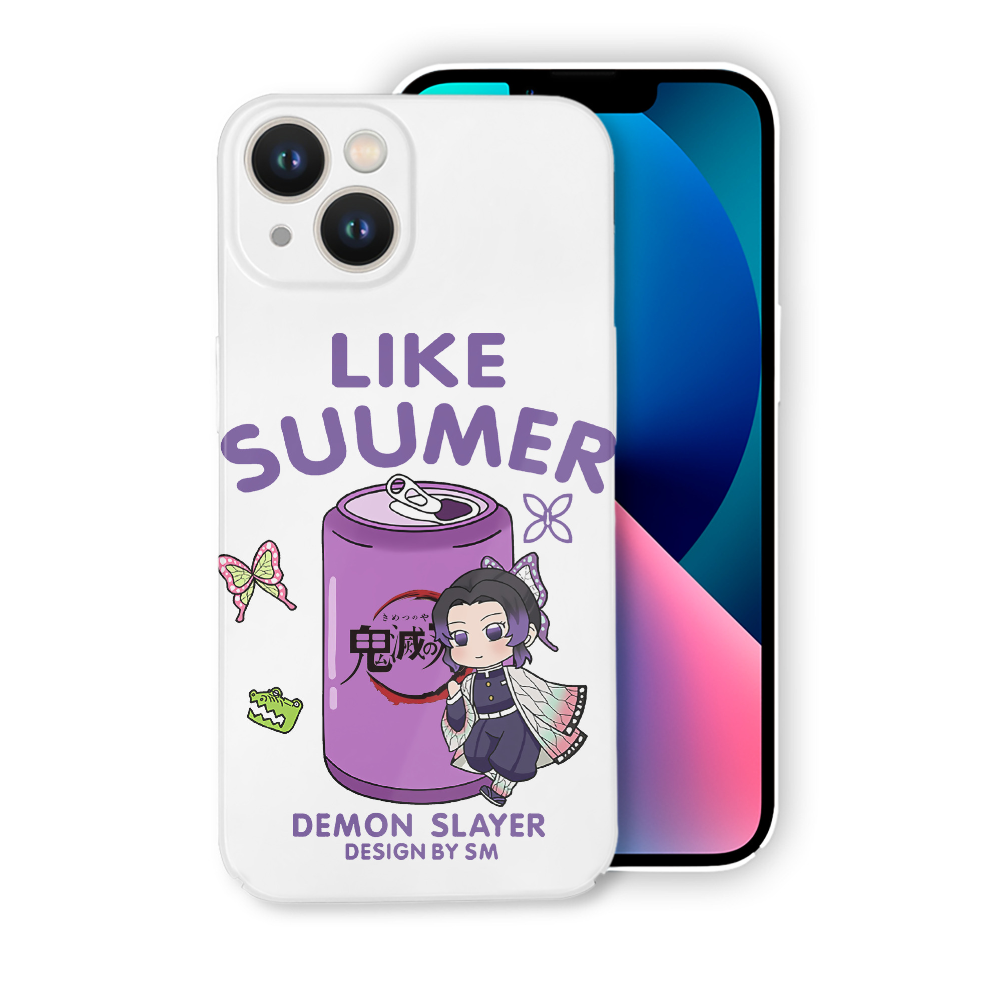 （画像用） 鬼滅の刃（きめつのやいば）蟲柱-胡蝶 しのぶ／こちょう しのぶ Kochou Shinobu 【iPhone 14シリーズ対応】ハードケース