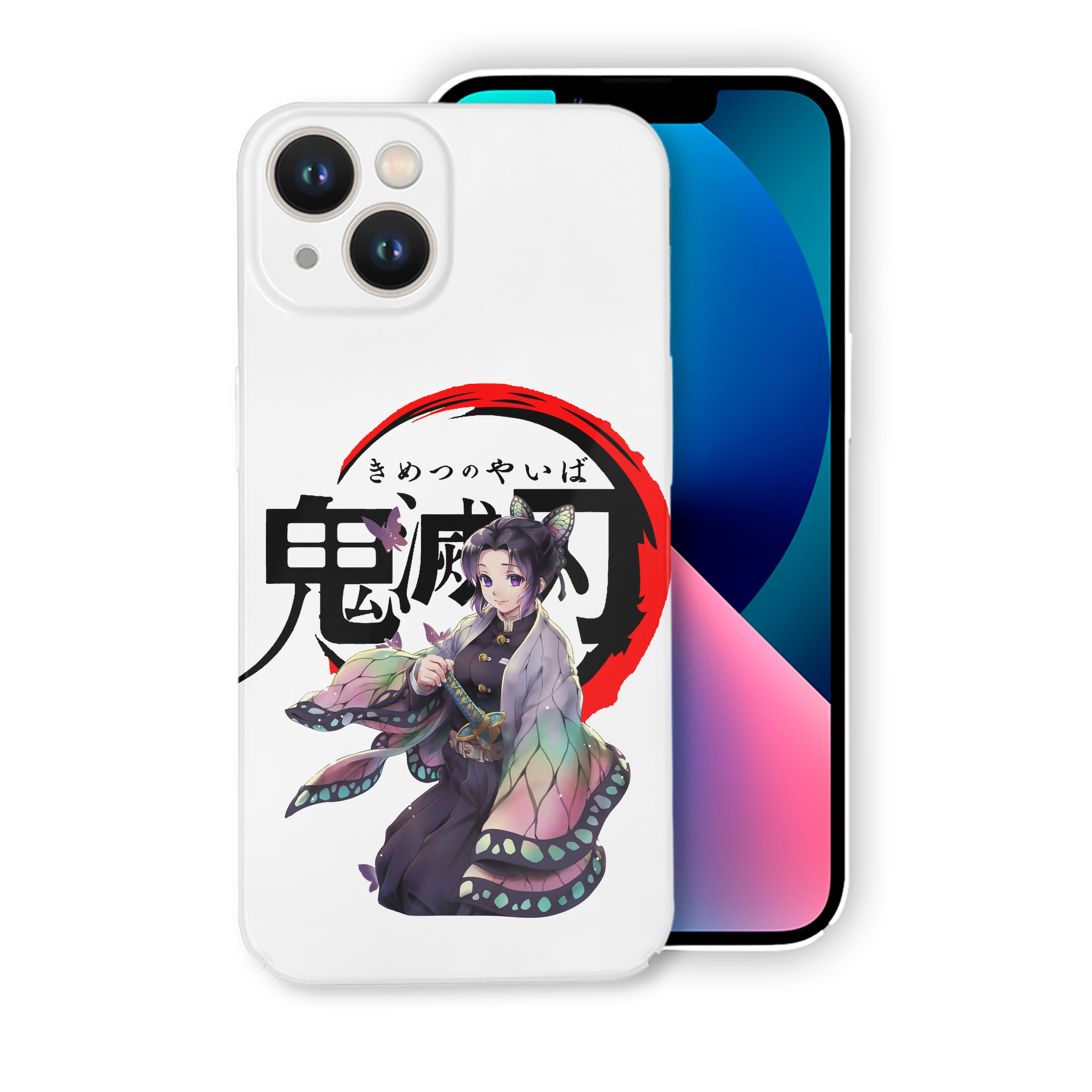 （画像用） 鬼滅の刃（きめつのやいば）蟲柱-胡蝶 しのぶ／こちょう しのぶ Kochou Shinobu 【iPhone 14シリーズ対応】ハードケース