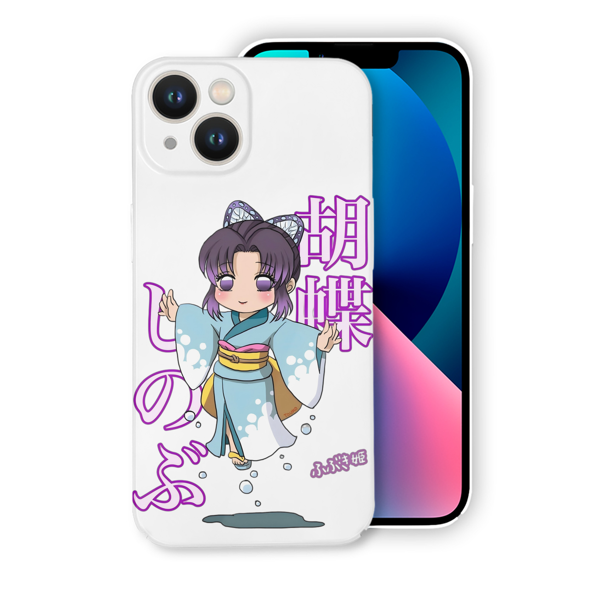 （画像用） 鬼滅の刃（きめつのやいば）蟲柱-胡蝶 しのぶ／こちょう しのぶ Kochou Shinobu 【iPhone 14シリーズ対応】ハードケース