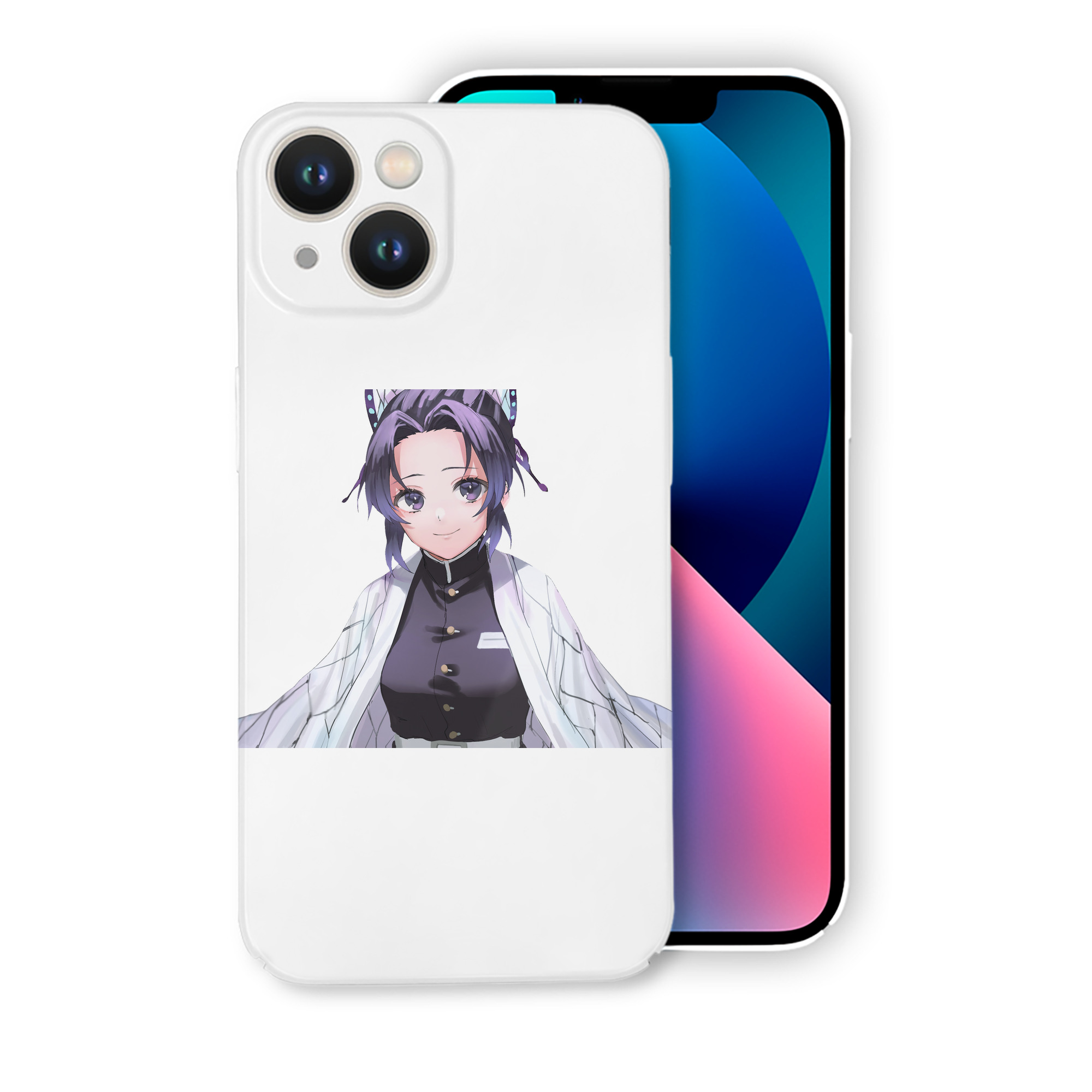 （画像用） 鬼滅の刃（きめつのやいば）蟲柱-胡蝶 しのぶ／こちょう しのぶ Kochou Shinobu 【iPhone 14シリーズ対応】ハードケース
