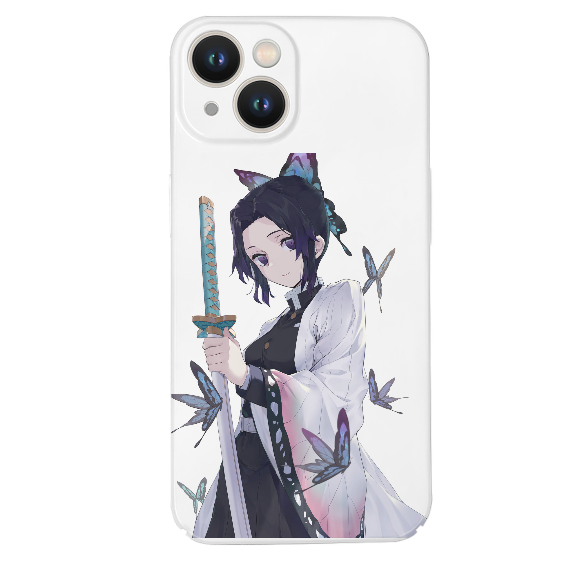 （画像用） 鬼滅の刃（きめつのやいば）蟲柱-胡蝶 しのぶ／こちょう しのぶ Kochou Shinobu 【iPhone 14シリーズ対応】ハードケース