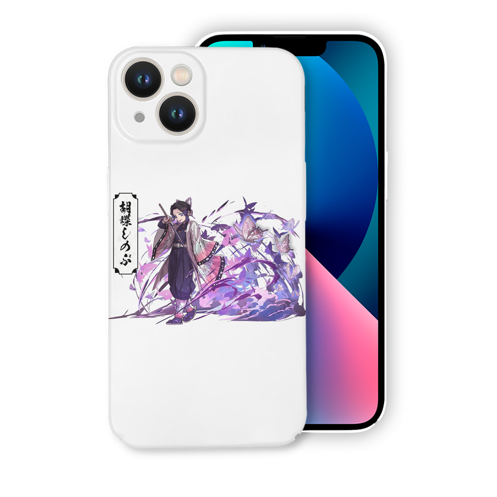 （画像用） 鬼滅の刃（きめつのやいば）蟲柱-胡蝶 しのぶ／こちょう しのぶ Kochou Shinobu 【iPhone 14シリーズ対応】ハードケース