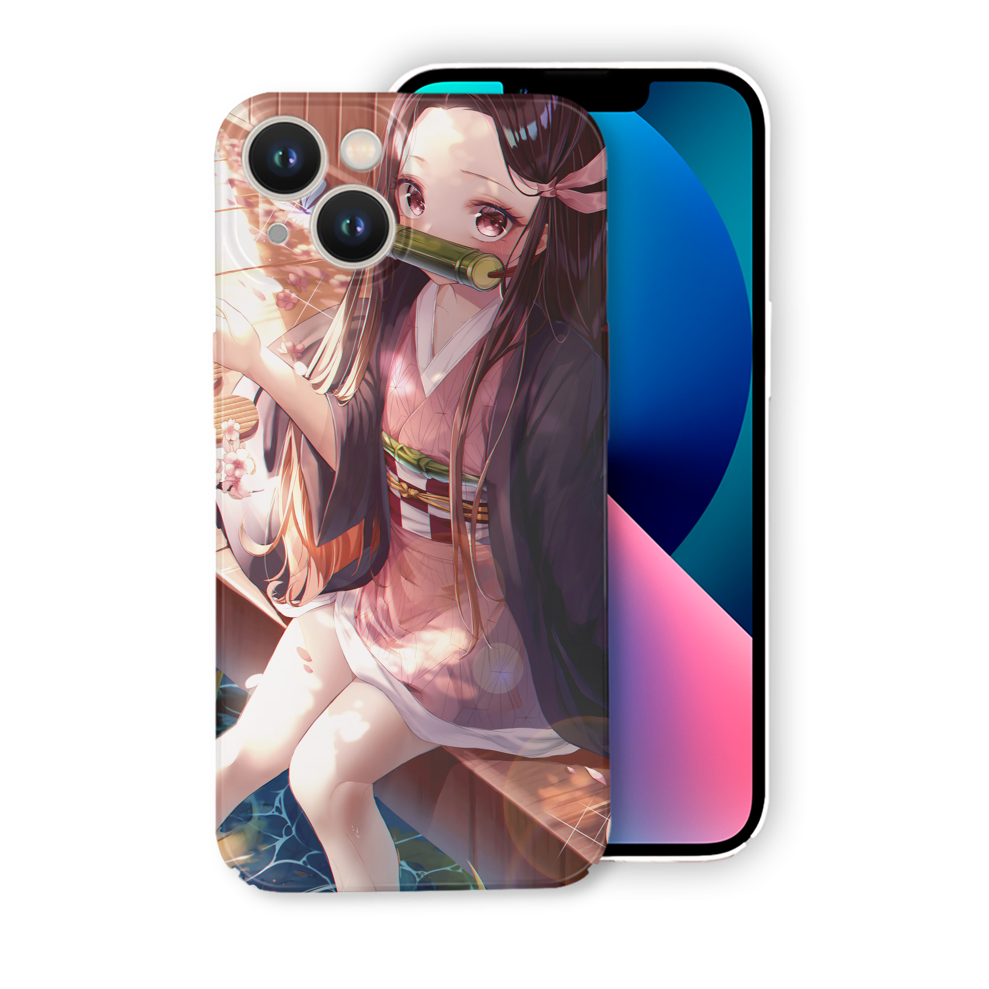 （画像用） 鬼滅の刃（きめつのやいば）竈門 禰󠄀豆子／かまど ねずこ Kamado Nezuko 【iPhone 14シリーズ対応】ハードケース
