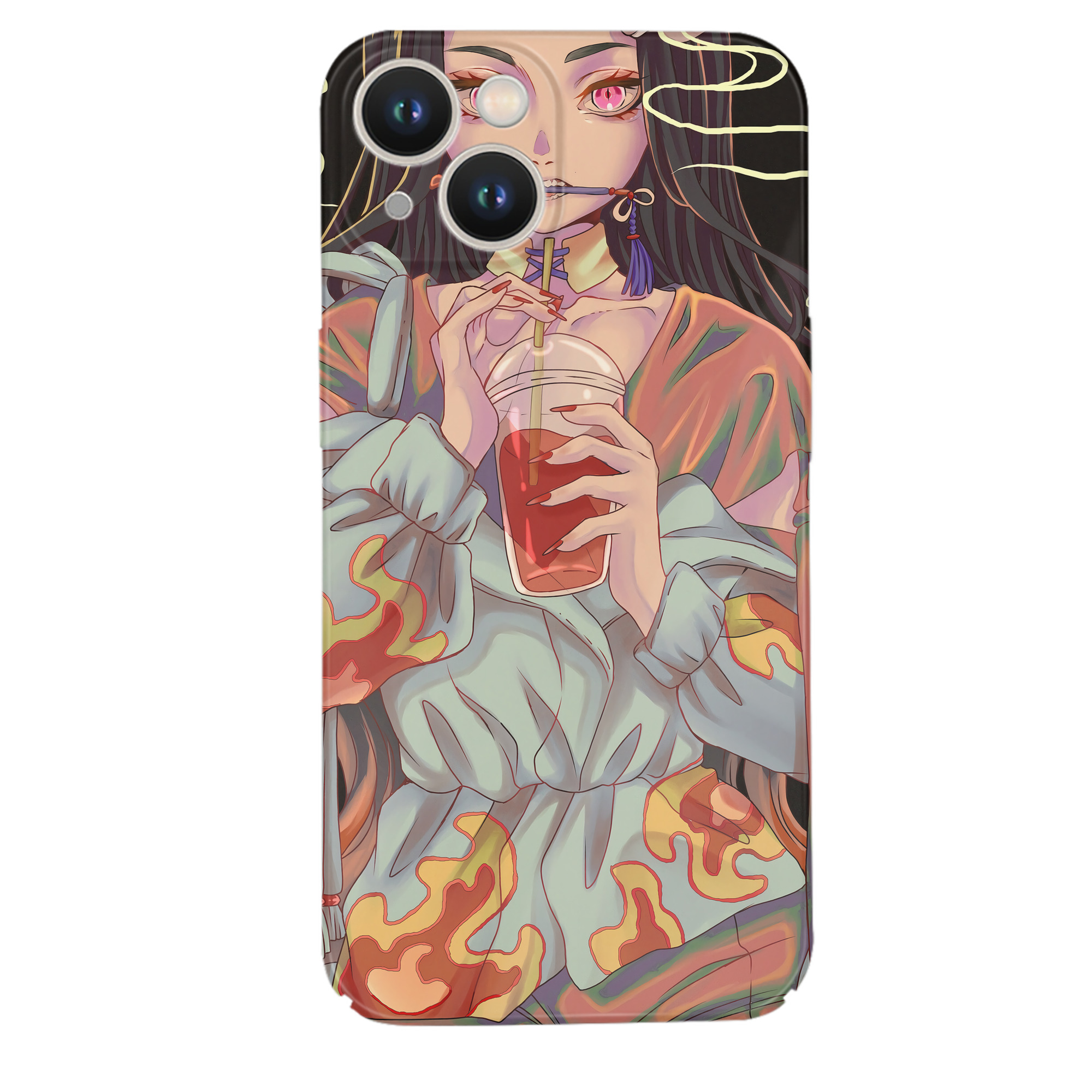 （画像用） 鬼滅の刃（きめつのやいば）竈門 禰󠄀豆子／かまど ねずこ Kamado Nezuko 【iPhone 14シリーズ対応】ハードケース