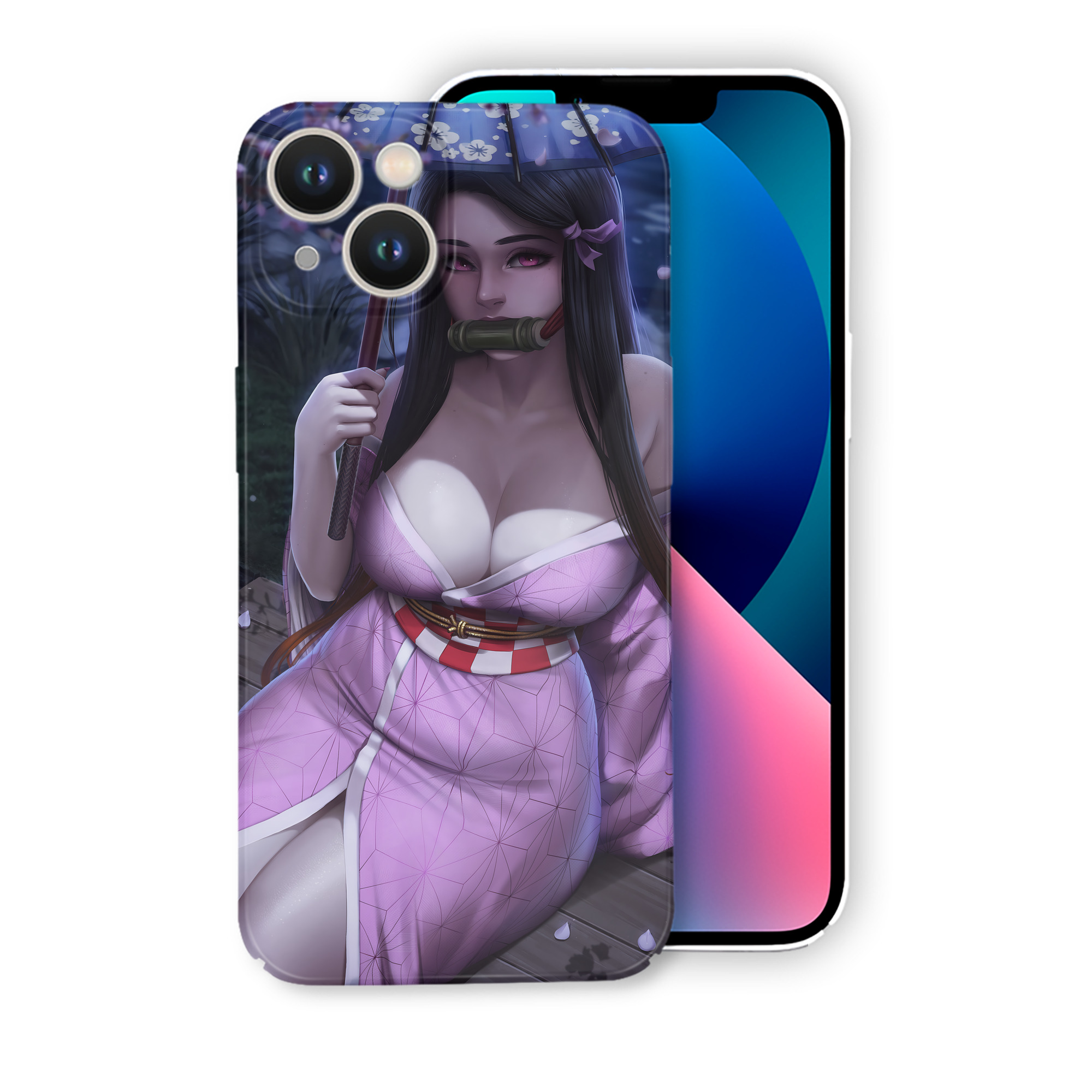 （画像用） 鬼滅の刃（きめつのやいば）竈門 禰󠄀豆子／かまど ねずこ Kamado Nezuko 【iPhone 14シリーズ対応】ハードケース