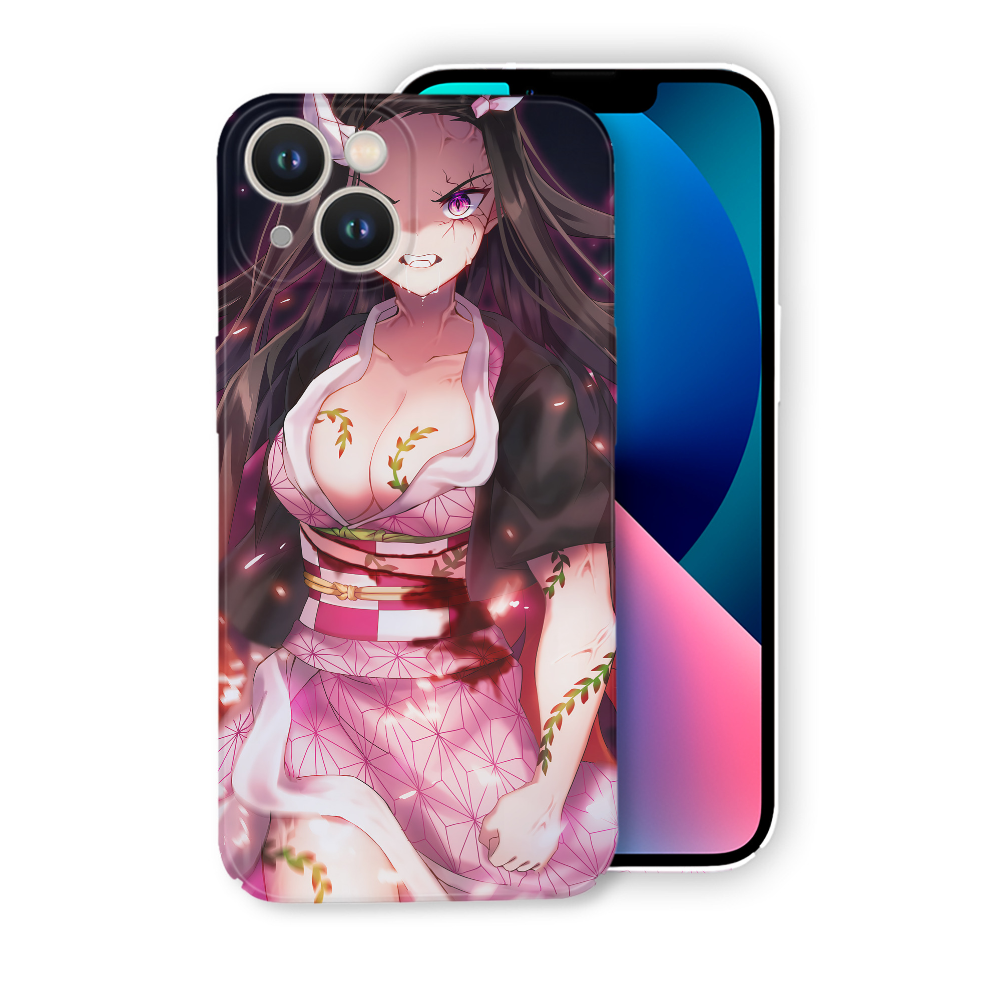 （画像用） 鬼滅の刃（きめつのやいば）竈門 禰󠄀豆子／かまど ねずこ Kamado Nezuko 【iPhone 14シリーズ対応】ハードケース