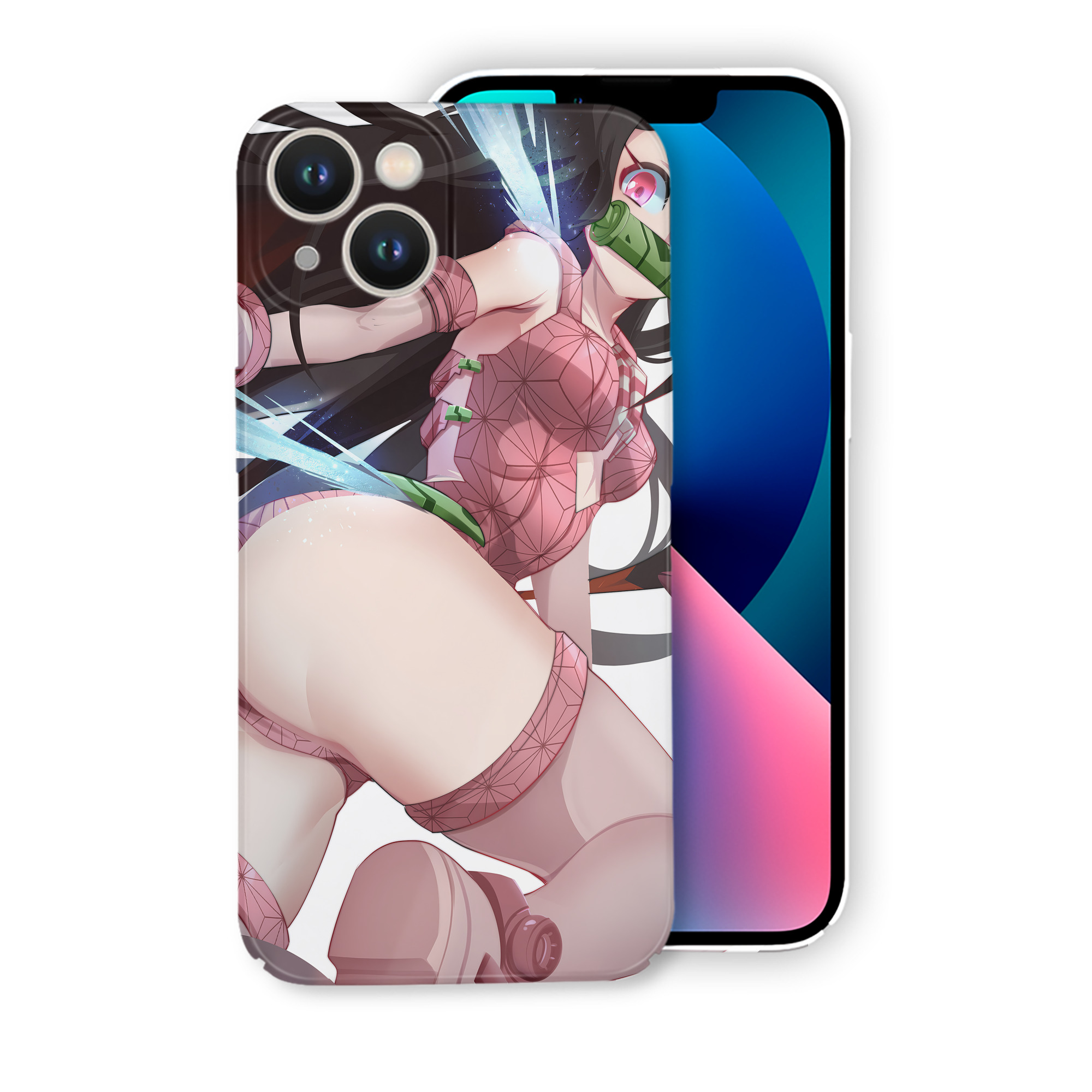 （画像用） 鬼滅の刃（きめつのやいば）竈門 禰󠄀豆子／かまど ねずこ Kamado Nezuko 【iPhone 14シリーズ対応】ハードケース