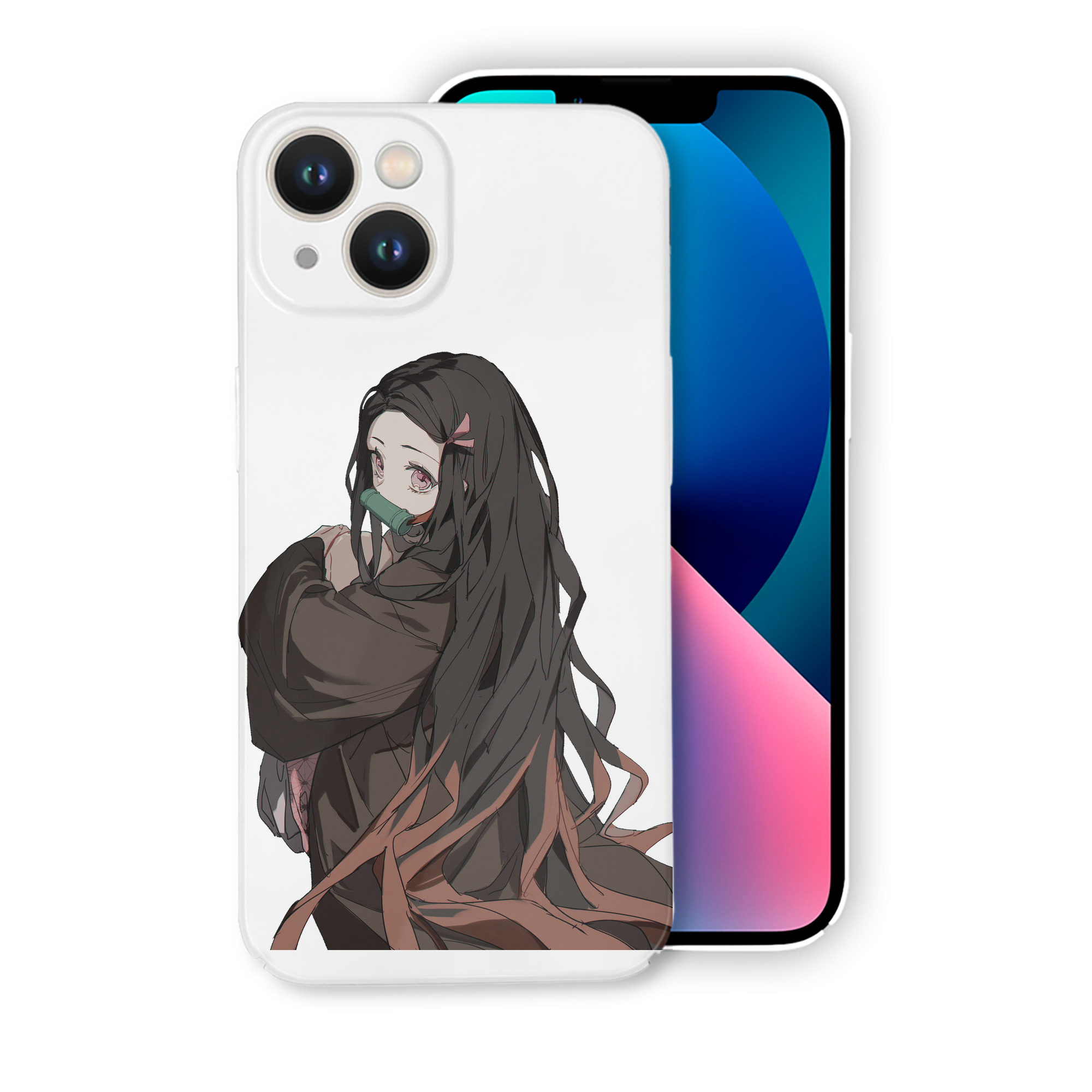 （画像用） 鬼滅の刃（きめつのやいば）竈門 禰󠄀豆子／かまど ねずこ Kamado Nezuko 【iPhone 14シリーズ対応】ハードケース