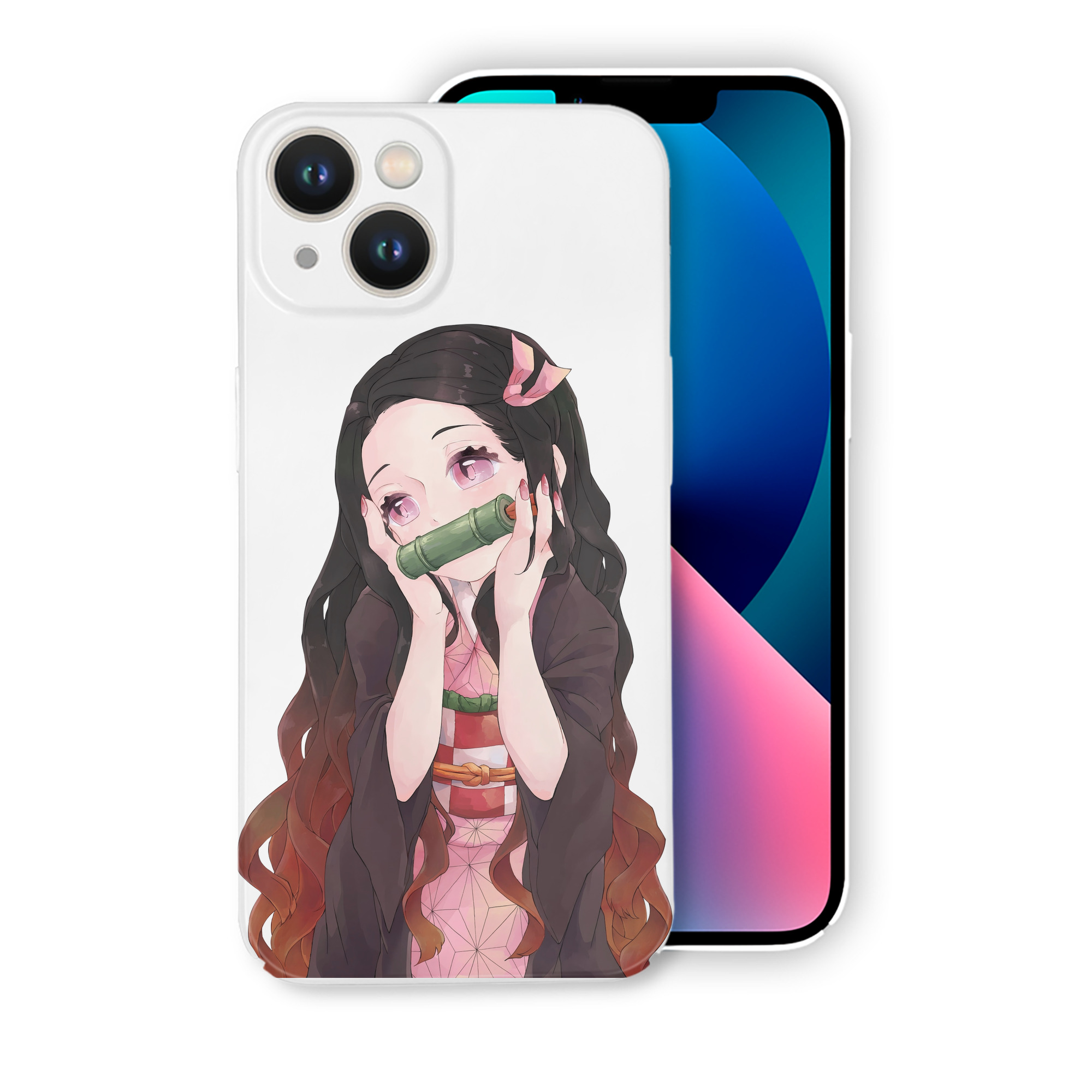 （画像用） 鬼滅の刃（きめつのやいば）竈門 禰󠄀豆子／かまど ねずこ Kamado Nezuko 【iPhone 14シリーズ対応】ハードケース