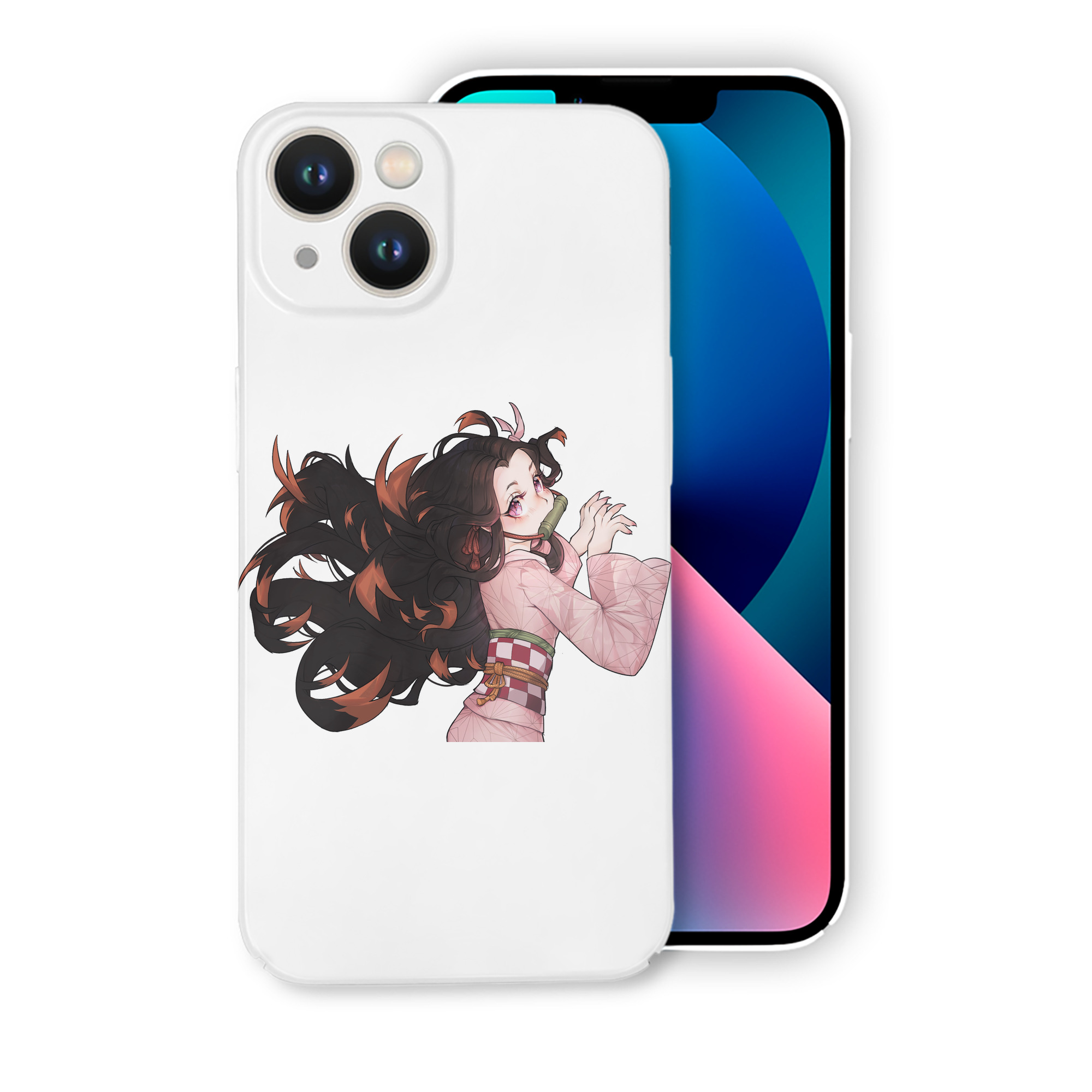 （画像用） 鬼滅の刃（きめつのやいば）竈門 禰󠄀豆子／かまど ねずこ Kamado Nezuko 【iPhone 14シリーズ対応】ハードケース