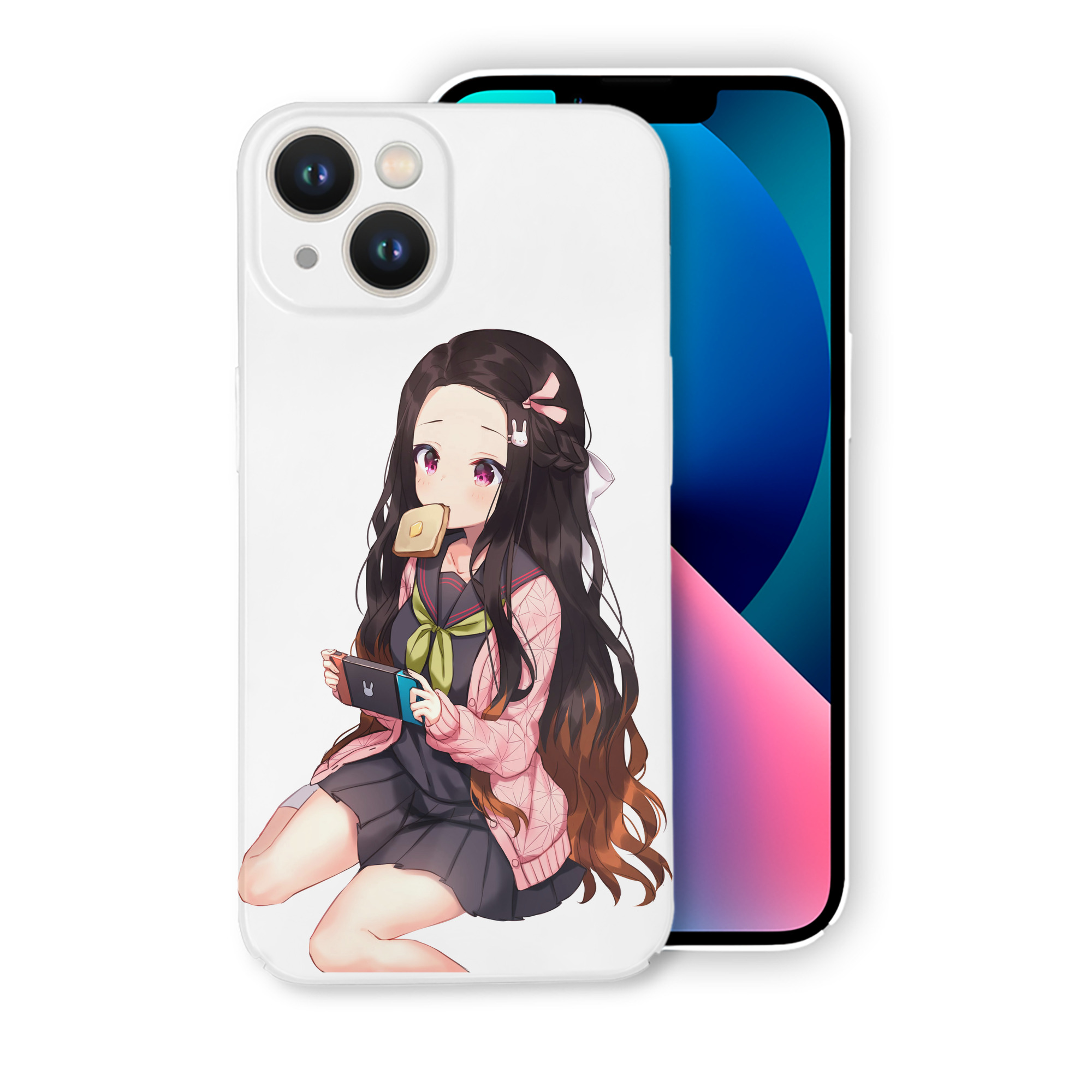 （画像用） 鬼滅の刃（きめつのやいば）竈門 禰󠄀豆子／かまど ねずこ Kamado Nezuko 【iPhone 14シリーズ対応】ハードケース