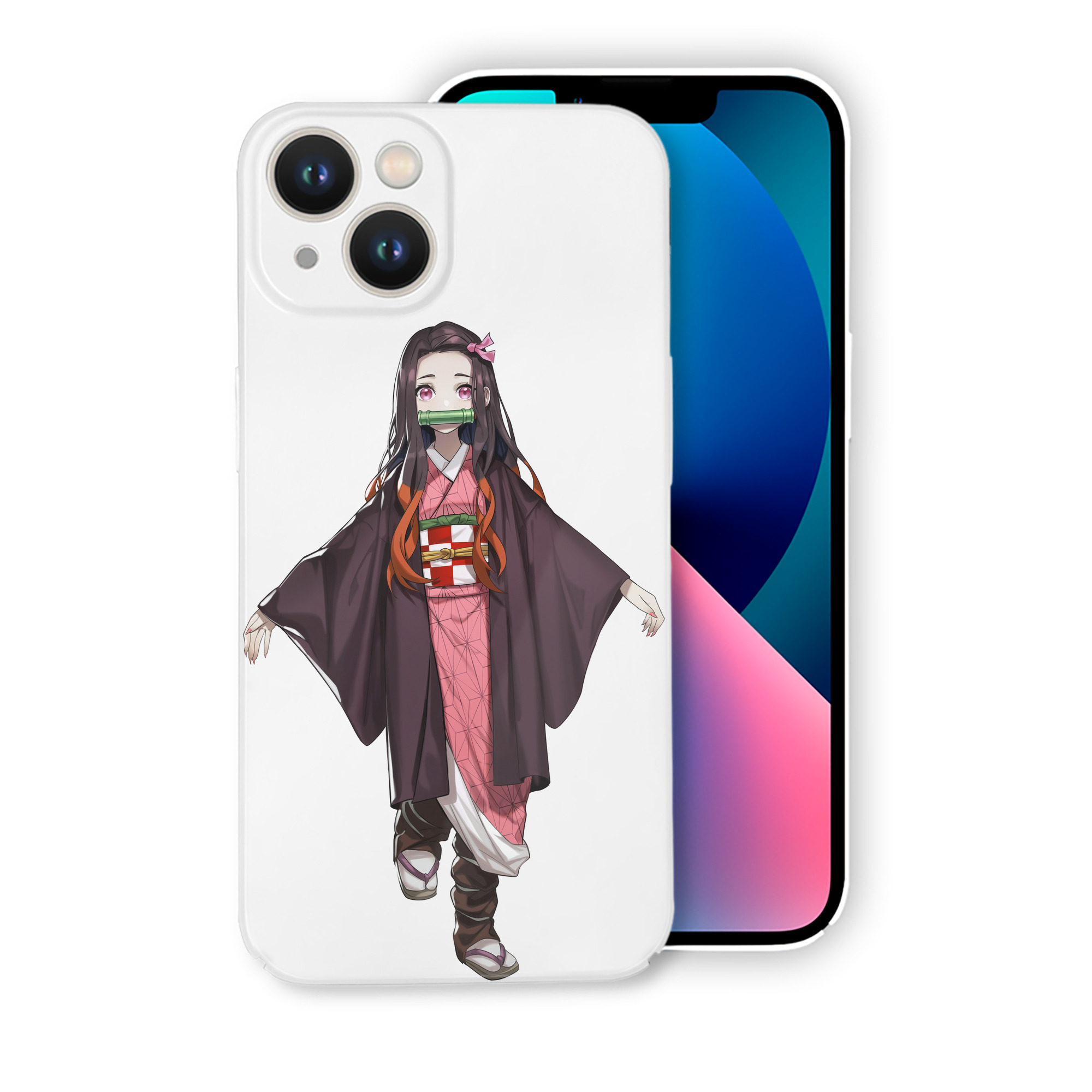 （画像用） 鬼滅の刃（きめつのやいば）竈門 禰󠄀豆子／かまど ねずこ Kamado Nezuko 【iPhone 14シリーズ対応】ハードケース