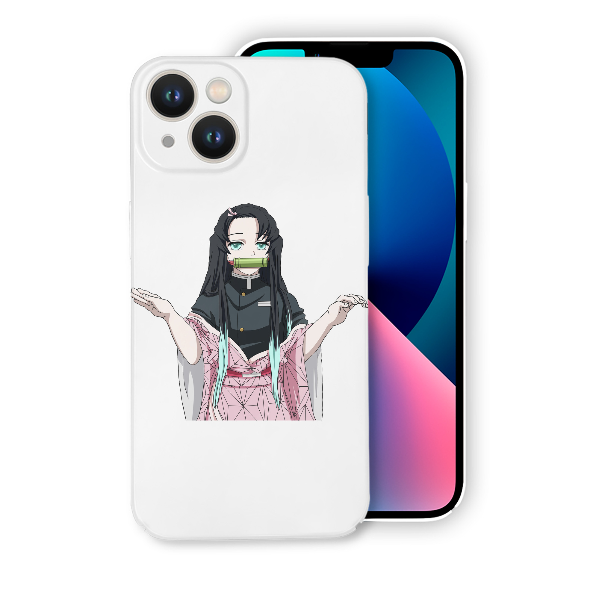 （画像用） 鬼滅の刃（きめつのやいば）竈門 禰󠄀豆子／かまど ねずこ Kamado Nezuko 【iPhone 14シリーズ対応】ハードケース