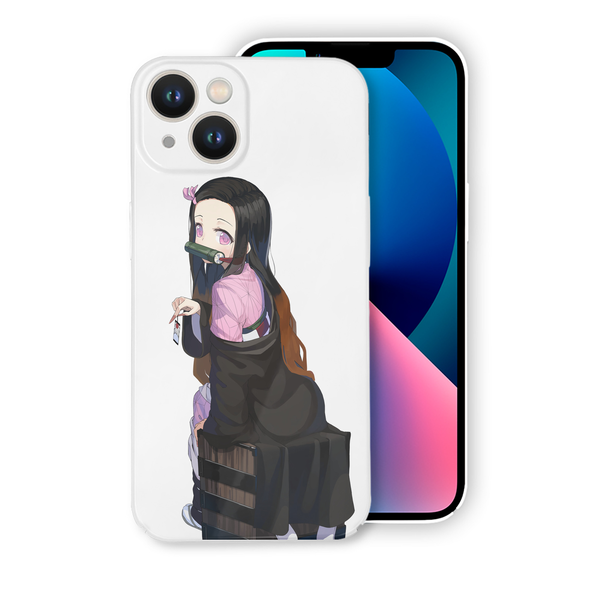 （画像用） 鬼滅の刃（きめつのやいば）竈門 禰󠄀豆子／かまど ねずこ Kamado Nezuko 【iPhone 14シリーズ対応】ハードケース