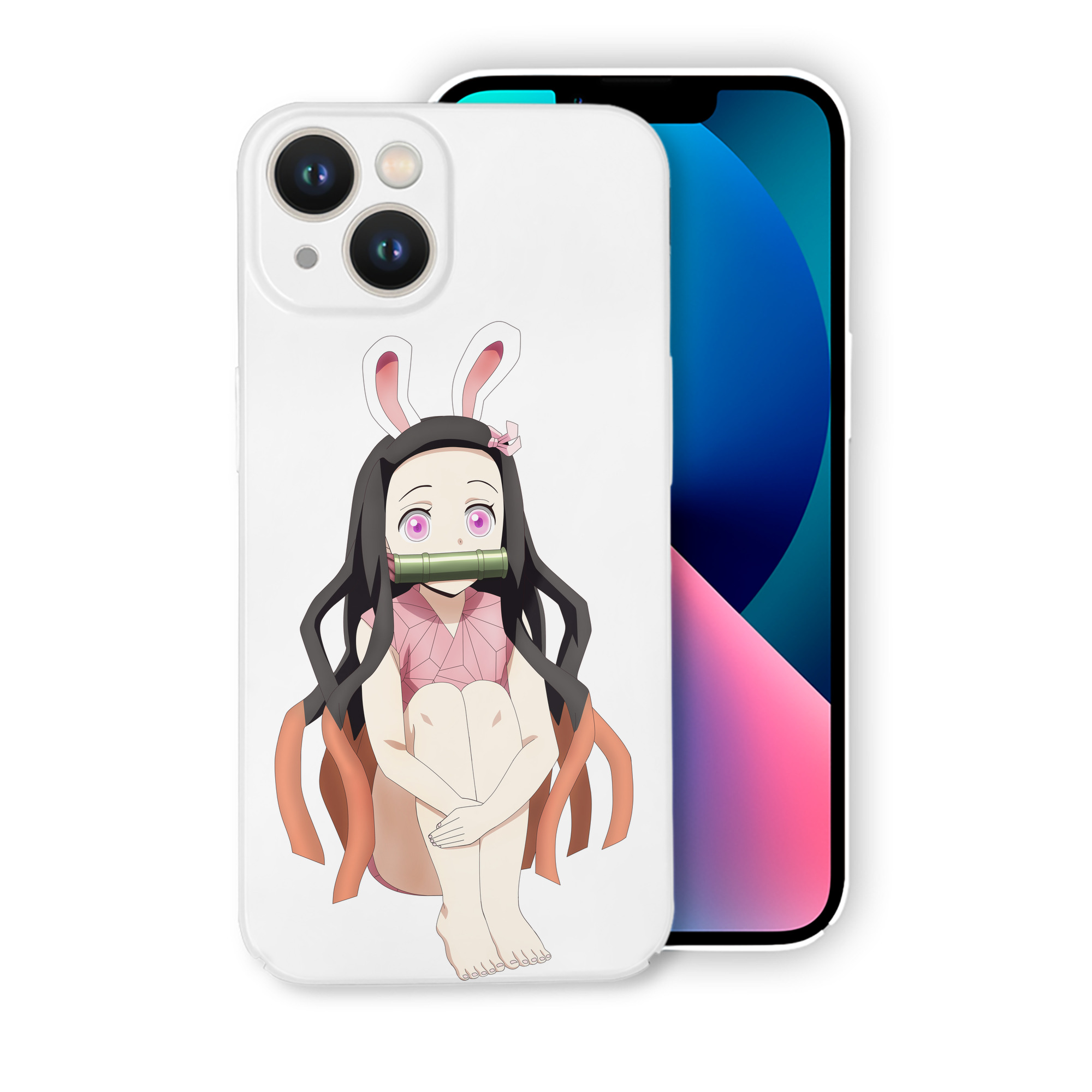 （画像用） 鬼滅の刃（きめつのやいば）竈門 禰󠄀豆子／かまど ねずこ Kamado Nezuko 【iPhone 14シリーズ対応】ハードケース