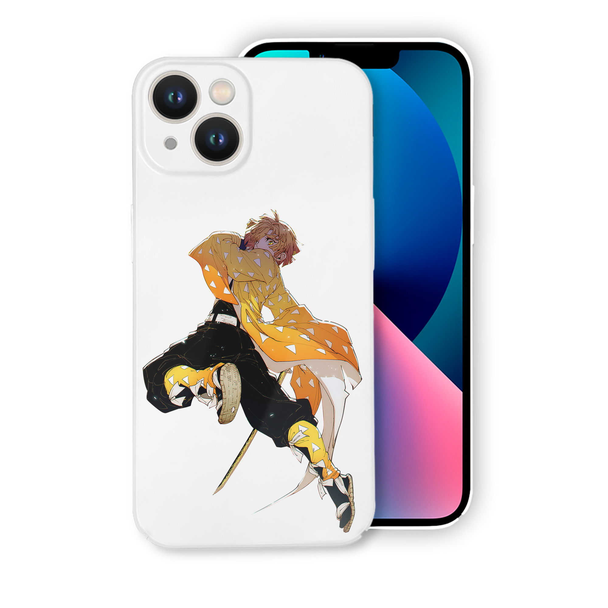 （画像用） 鬼滅の刃（きめつのやいば）我妻 善逸／あがつま ぜんいつ Agatsuma Zenitsu 【iPhone 14シリーズ対応】ハードケース