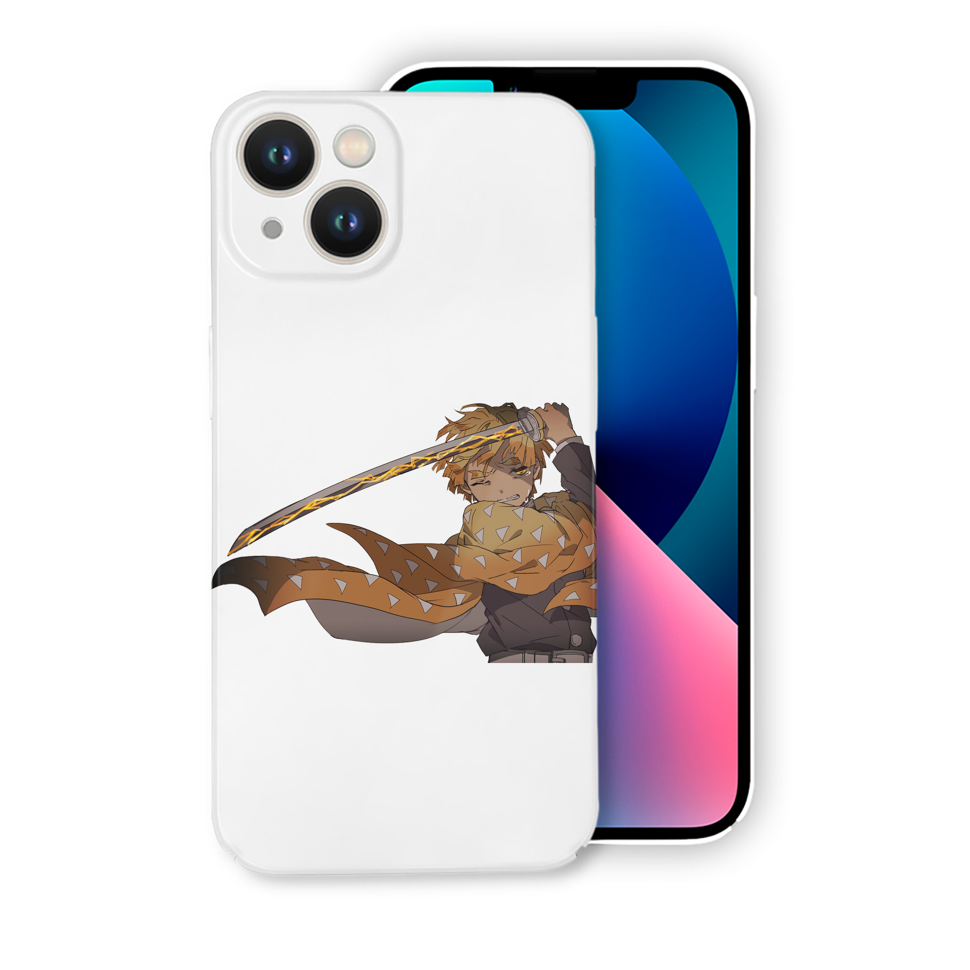 （画像用） 鬼滅の刃（きめつのやいば）我妻 善逸／あがつま ぜんいつ Agatsuma Zenitsu 【iPhone 14シリーズ対応】ハードケース
