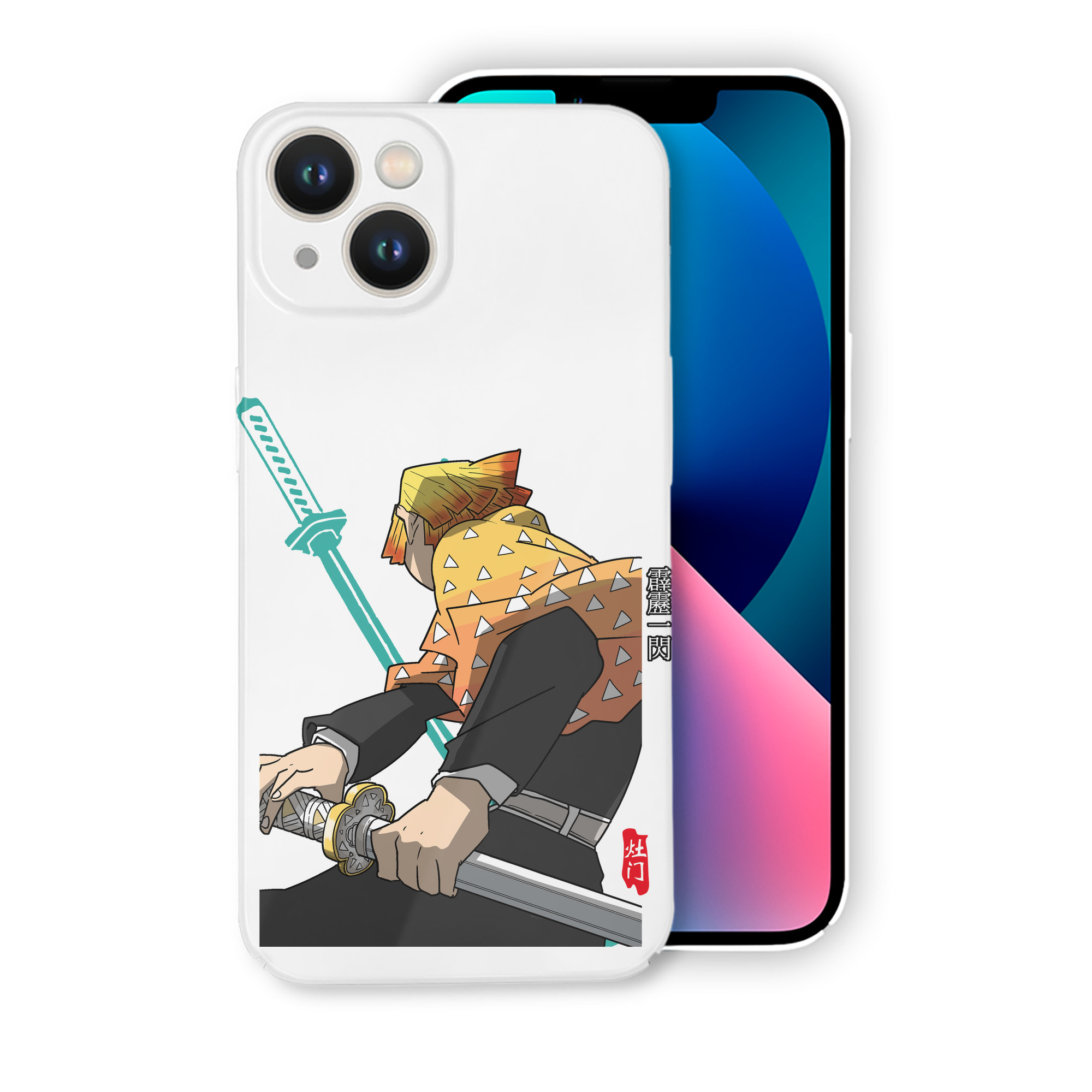 （画像用） 鬼滅の刃（きめつのやいば）我妻 善逸／あがつま ぜんいつ Agatsuma Zenitsu 【iPhone 14シリーズ対応】ハードケース