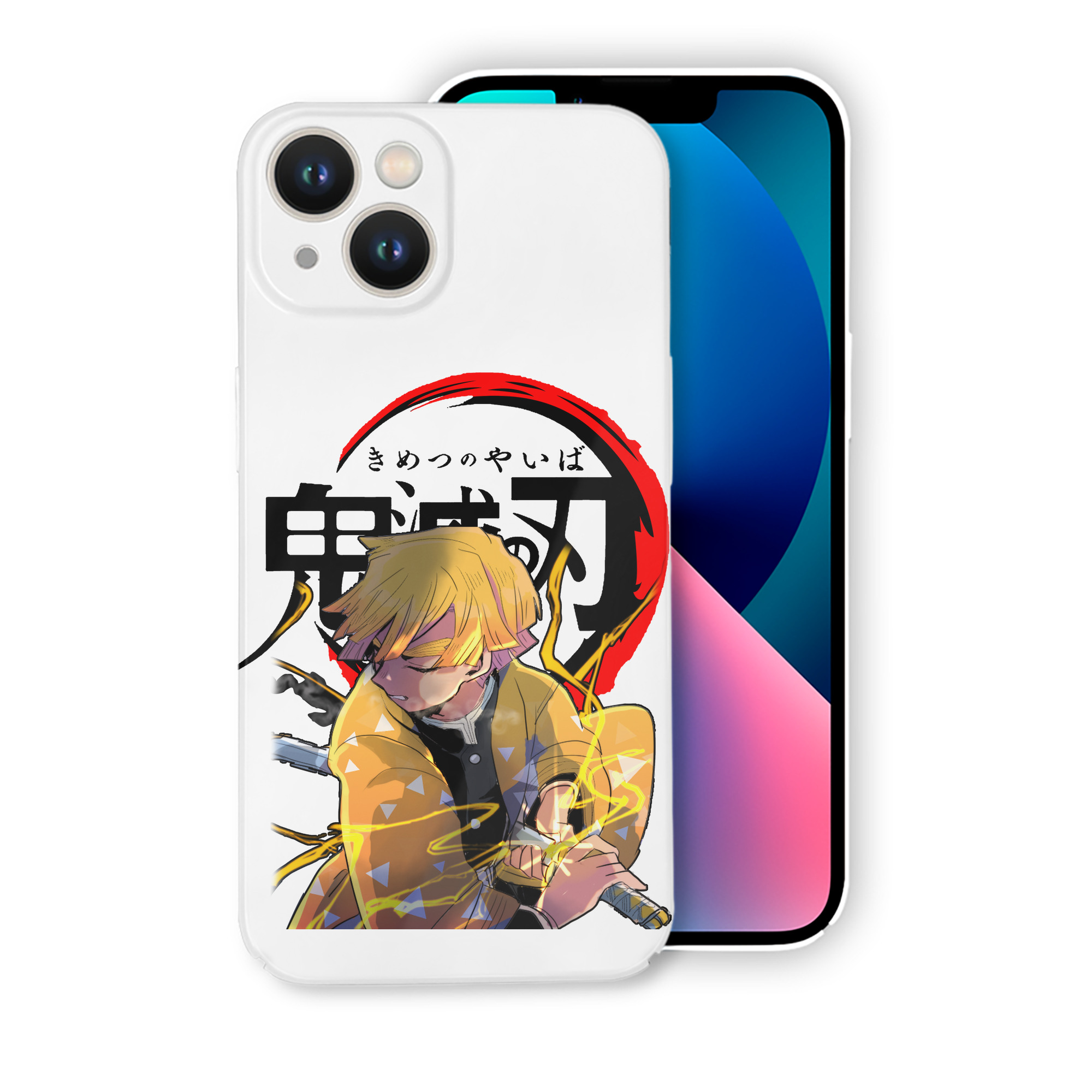 （画像用） 鬼滅の刃（きめつのやいば）我妻 善逸／あがつま ぜんいつ Agatsuma Zenitsu 【iPhone 14シリーズ対応】ハードケース
