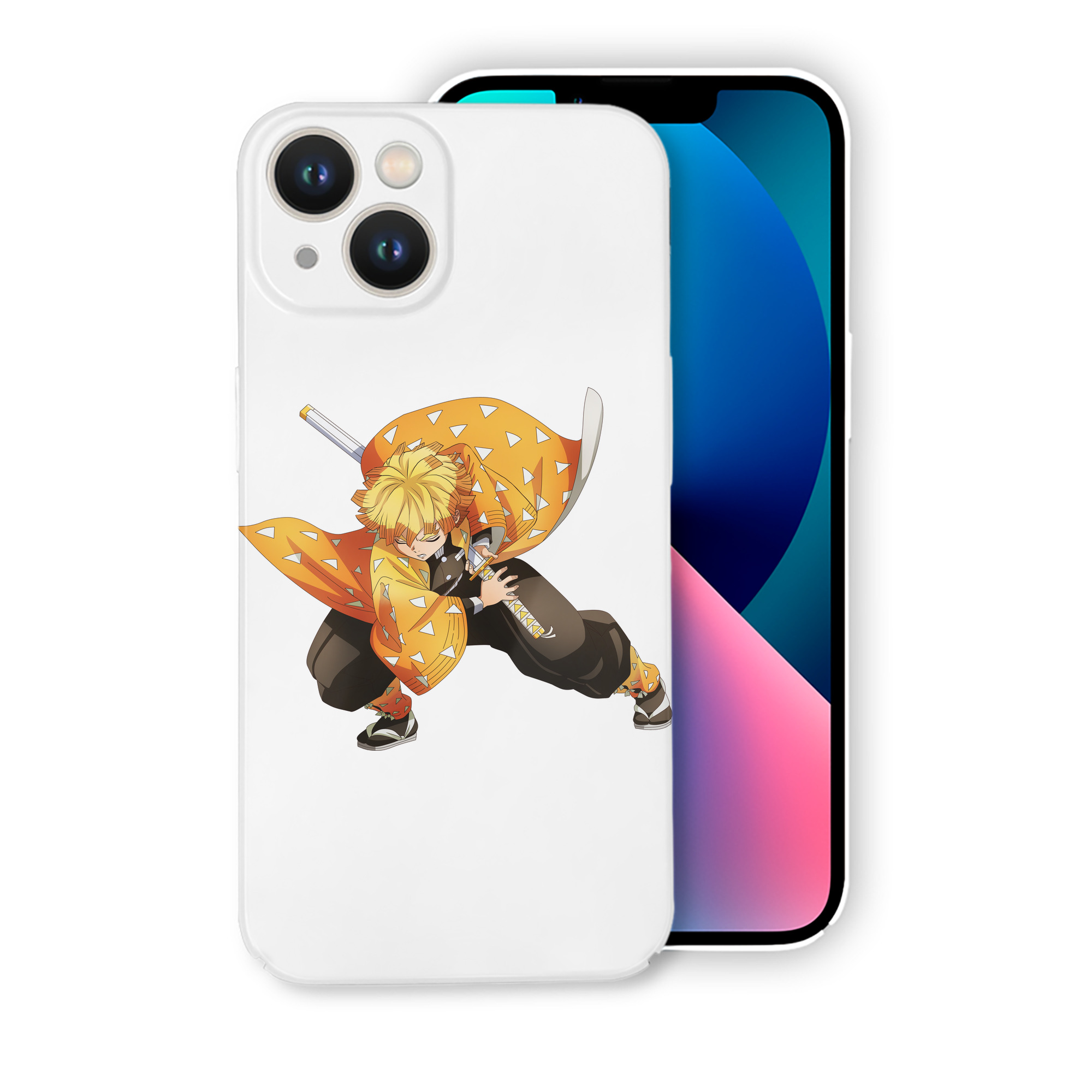 （画像用） 鬼滅の刃（きめつのやいば）我妻 善逸／あがつま ぜんいつ Agatsuma Zenitsu 【iPhone 14シリーズ対応】ハードケース