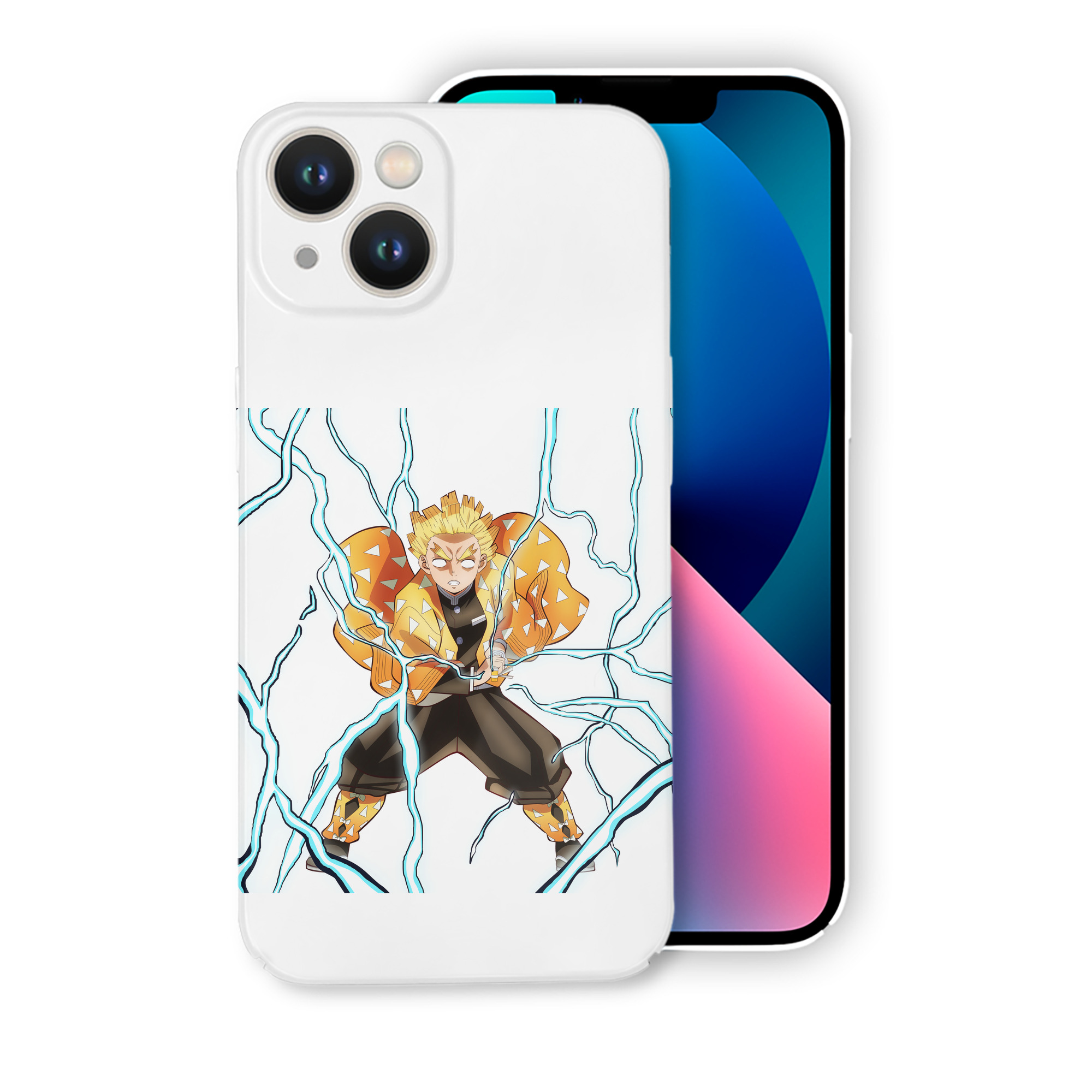 （画像用） 鬼滅の刃（きめつのやいば）我妻 善逸／あがつま ぜんいつ Agatsuma Zenitsu 【iPhone 14シリーズ対応】ハードケース