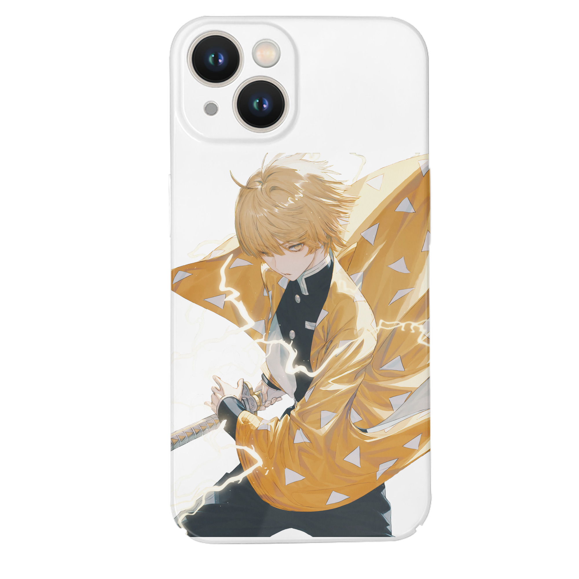 （画像用） 鬼滅の刃（きめつのやいば）我妻 善逸／あがつま ぜんいつ Agatsuma Zenitsu 【iPhone 14シリーズ対応】ハードケース