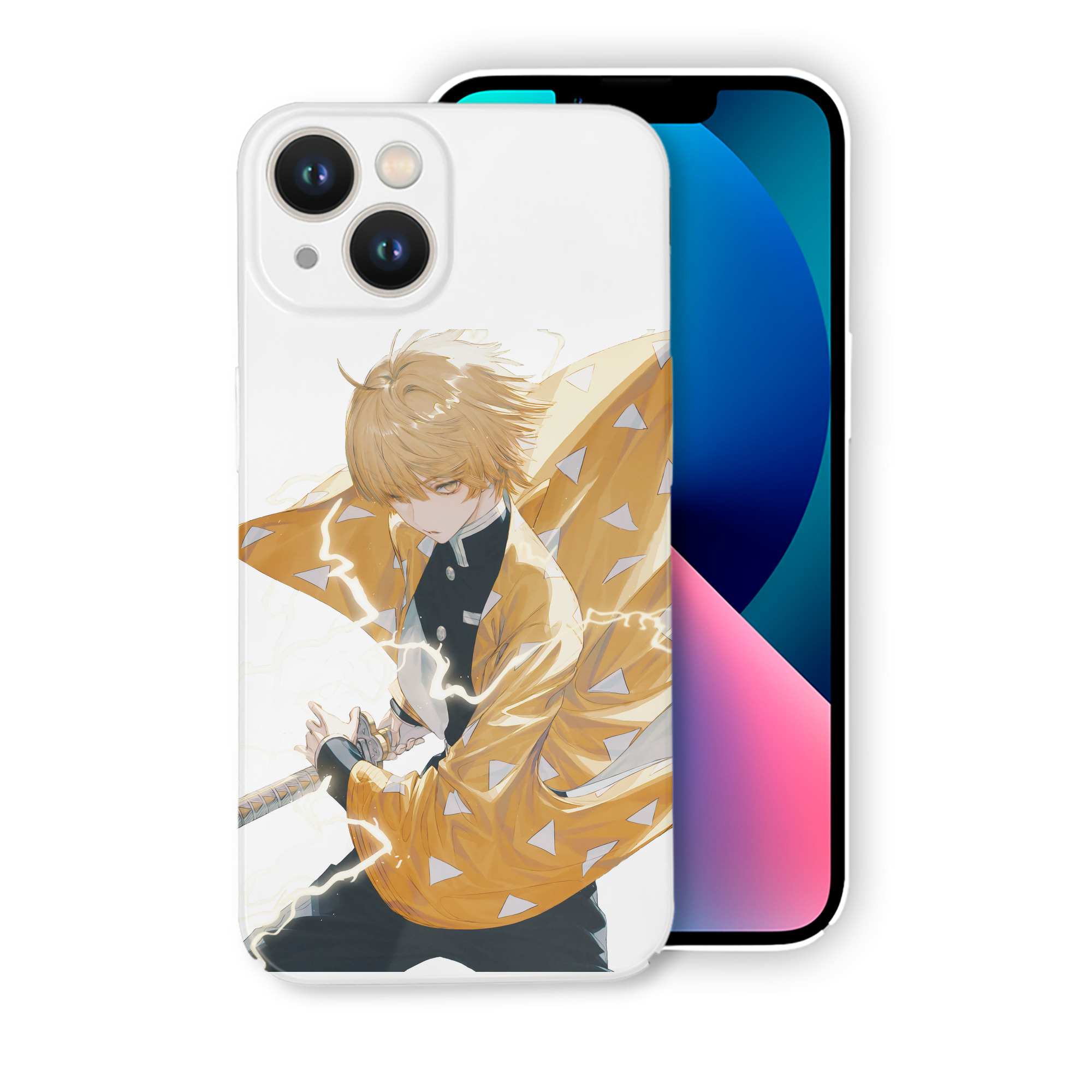 （画像用） 鬼滅の刃（きめつのやいば）我妻 善逸／あがつま ぜんいつ Agatsuma Zenitsu 【iPhone 14シリーズ対応】ハードケース