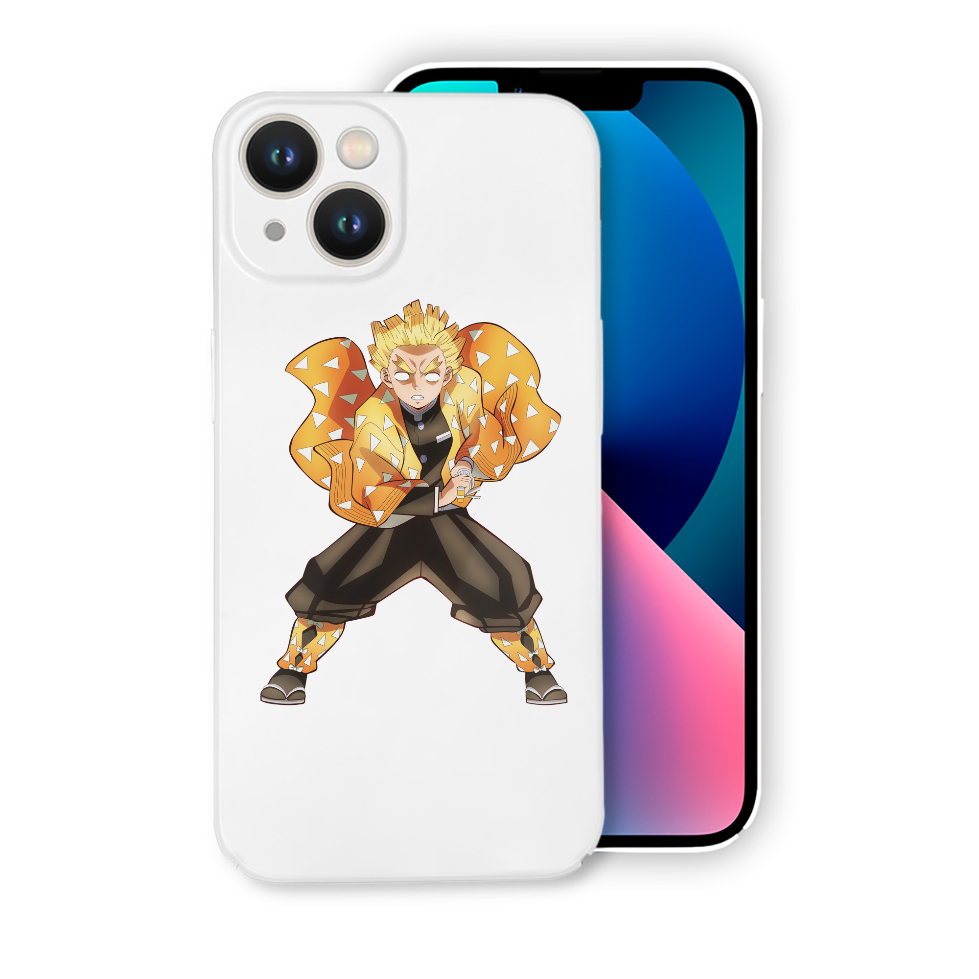 （画像用） 鬼滅の刃（きめつのやいば）我妻 善逸／あがつま ぜんいつ Agatsuma Zenitsu 【iPhone 14シリーズ対応】ハードケース