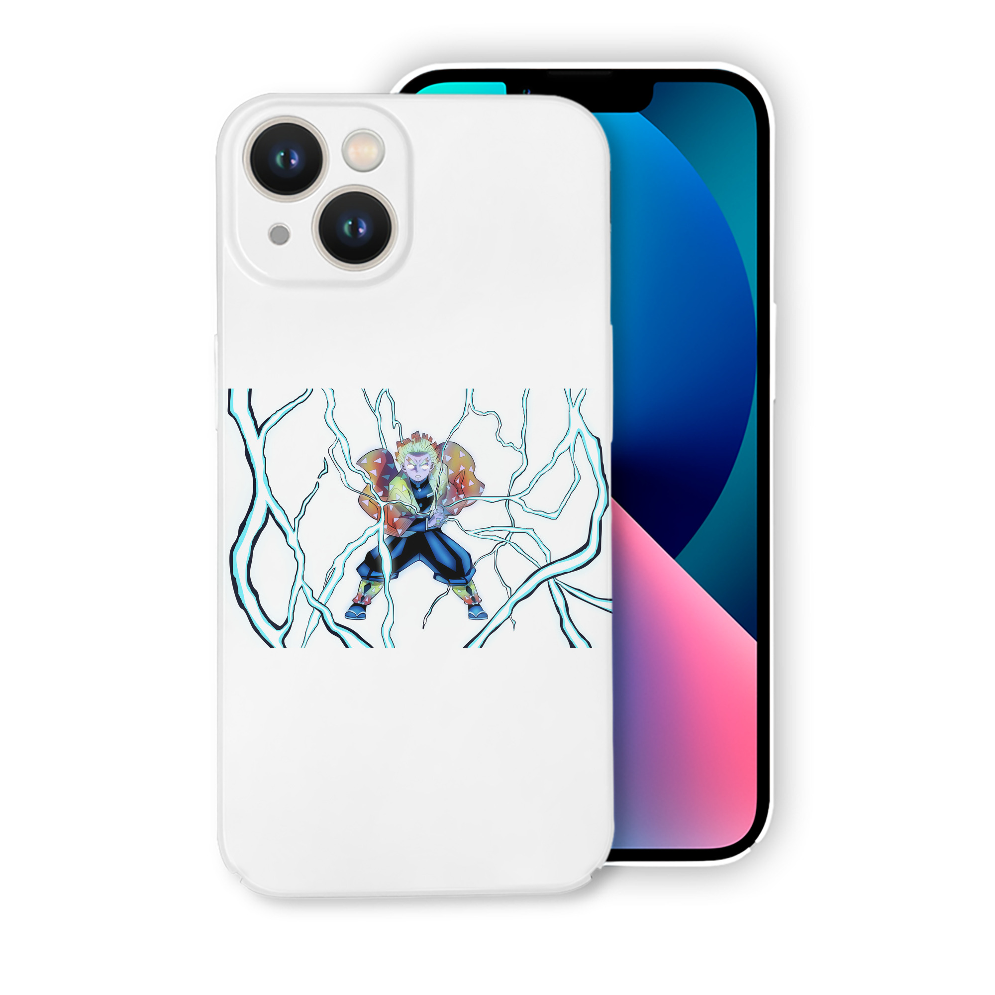 （画像用） 鬼滅の刃（きめつのやいば）我妻 善逸／あがつま ぜんいつ Agatsuma Zenitsu 【iPhone 14シリーズ対応】ハードケース
