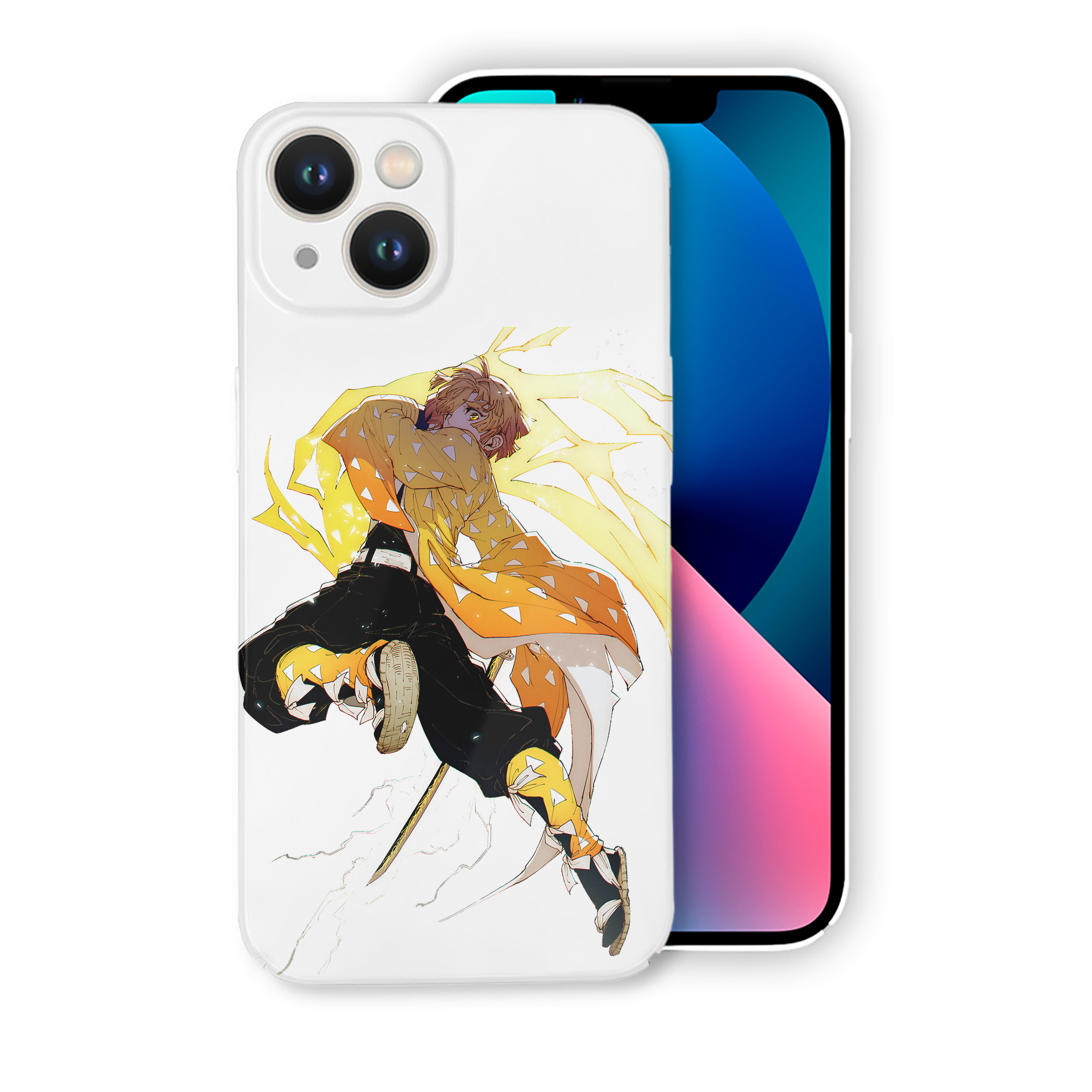 （画像用） 鬼滅の刃（きめつのやいば）我妻 善逸／あがつま ぜんいつ Agatsuma Zenitsu 【iPhone 14シリーズ対応】ハードケース
