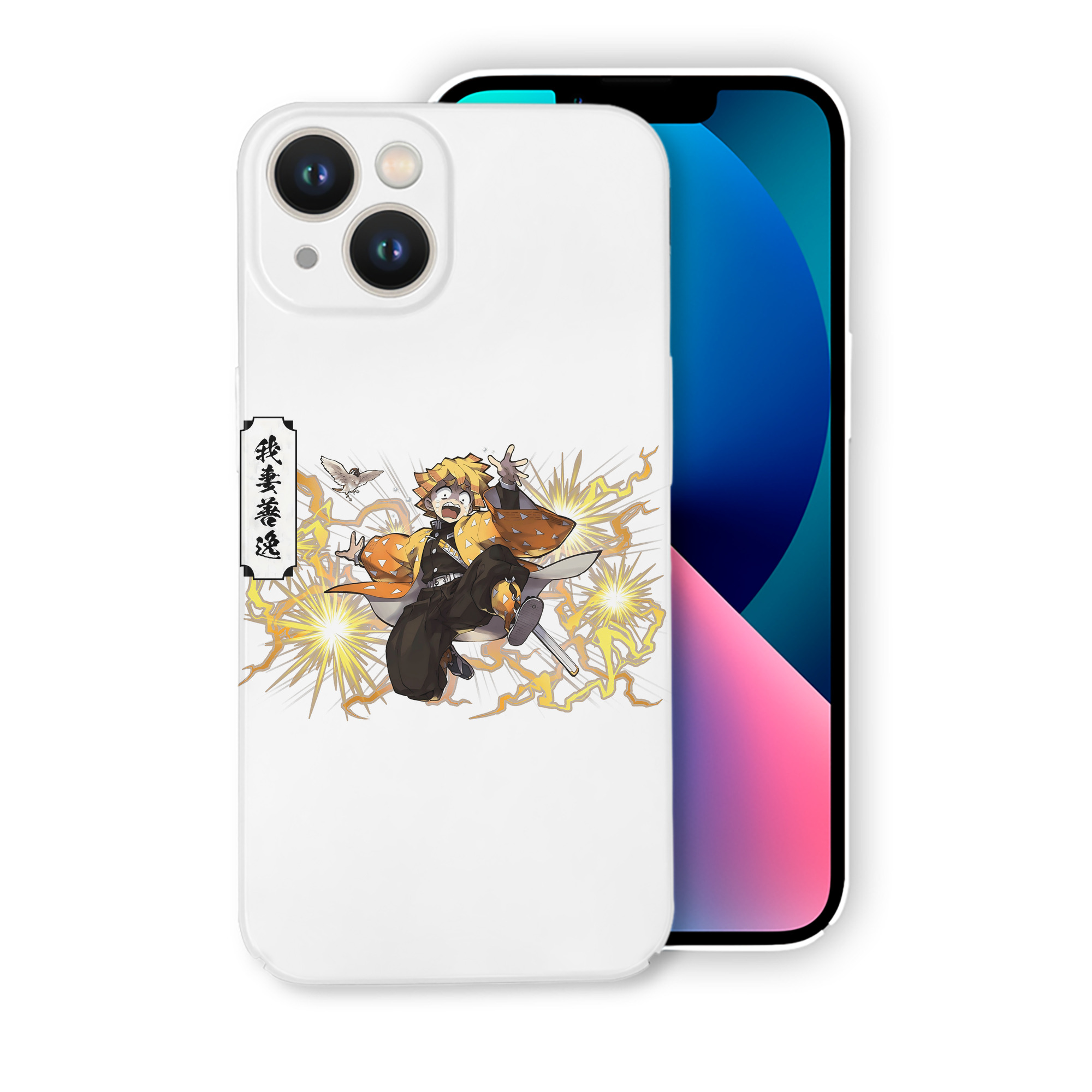 （画像用） 鬼滅の刃（きめつのやいば）我妻 善逸／あがつま ぜんいつ Agatsuma Zenitsu 【iPhone 14シリーズ対応】ハードケース