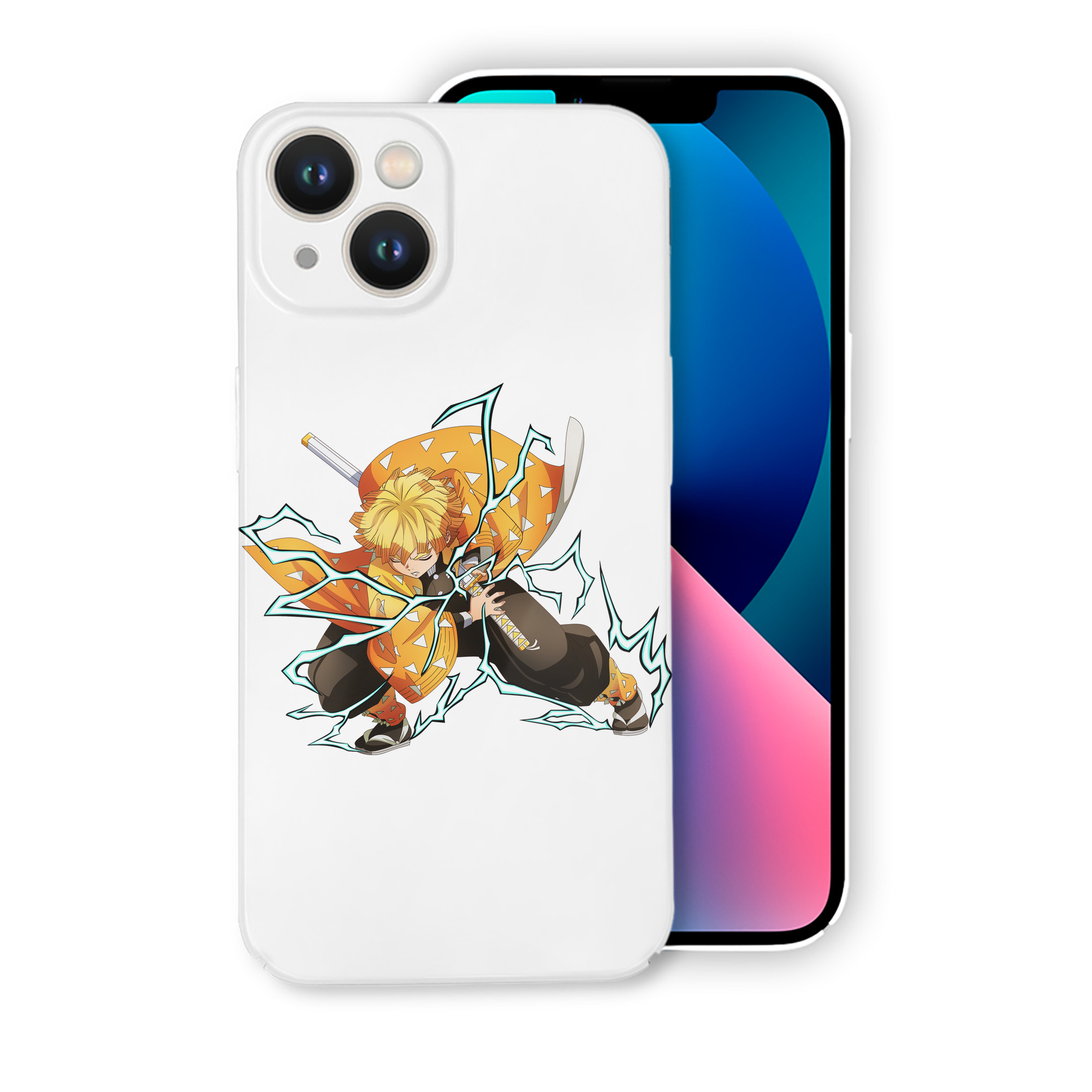 （画像用） 鬼滅の刃（きめつのやいば）我妻 善逸／あがつま ぜんいつ Agatsuma Zenitsu 【iPhone 14シリーズ対応】ハードケース