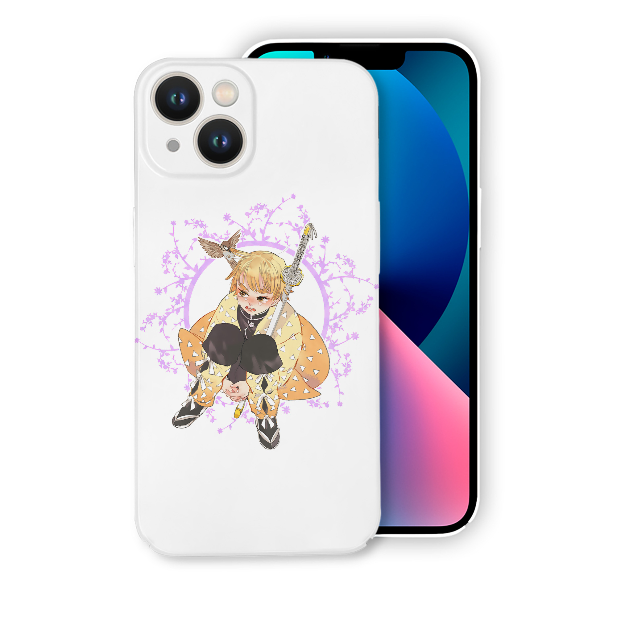 （画像用） 鬼滅の刃（きめつのやいば）我妻 善逸／あがつま ぜんいつ Agatsuma Zenitsu 【iPhone 14シリーズ対応】ハードケース