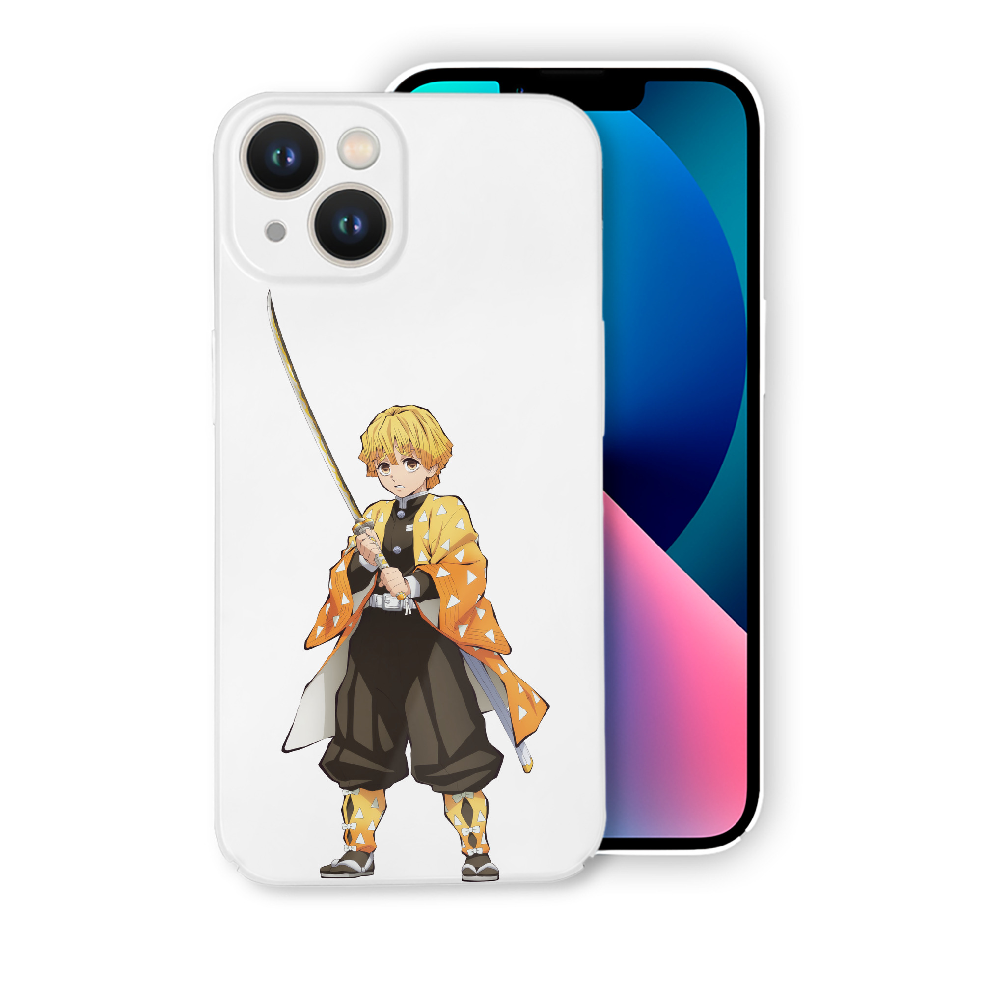 （画像用） 鬼滅の刃（きめつのやいば）我妻 善逸／あがつま ぜんいつ Agatsuma Zenitsu 【iPhone 14シリーズ対応】ハードケース