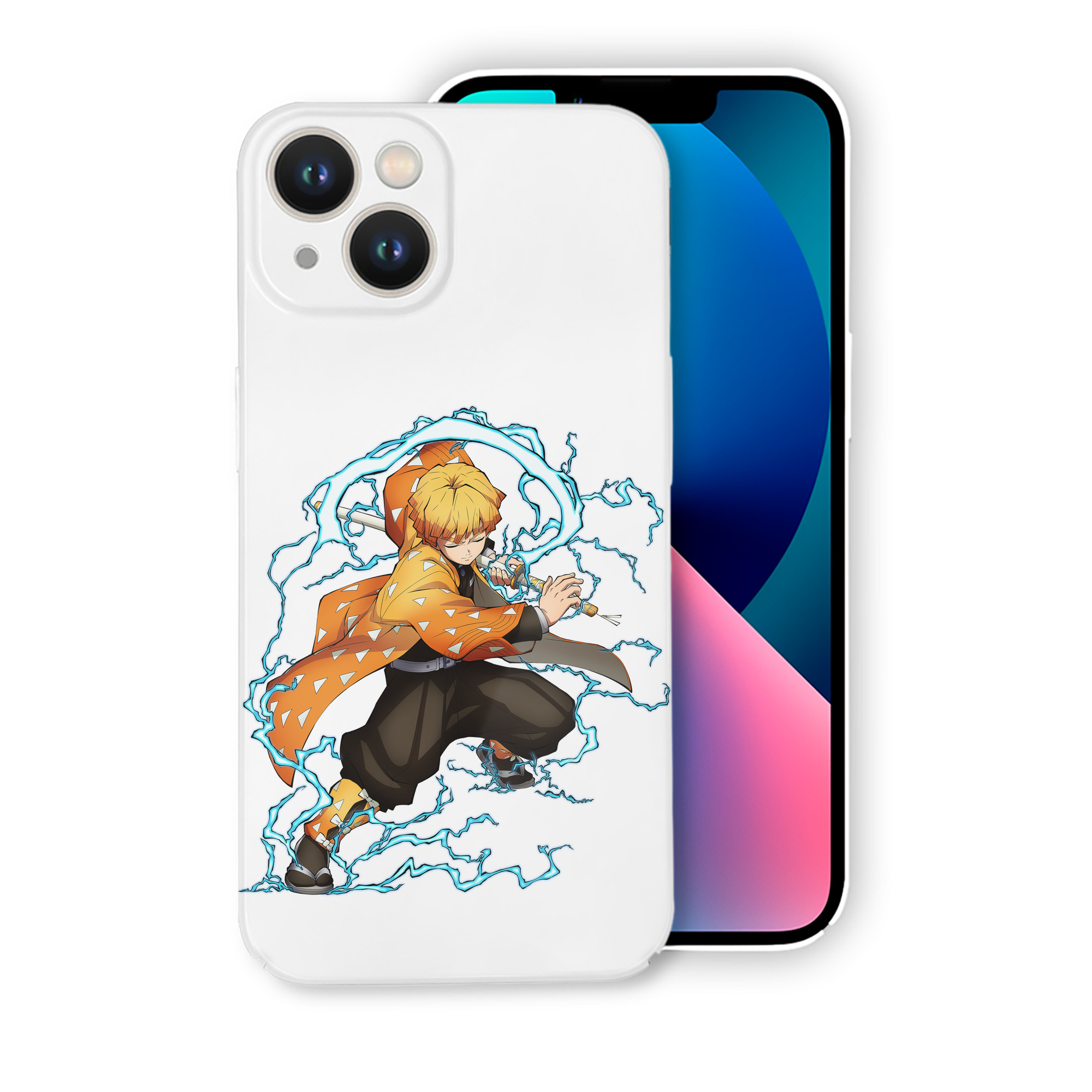 （画像用） 鬼滅の刃（きめつのやいば）我妻 善逸／あがつま ぜんいつ Agatsuma Zenitsu 【iPhone 14シリーズ対応】ハードケース