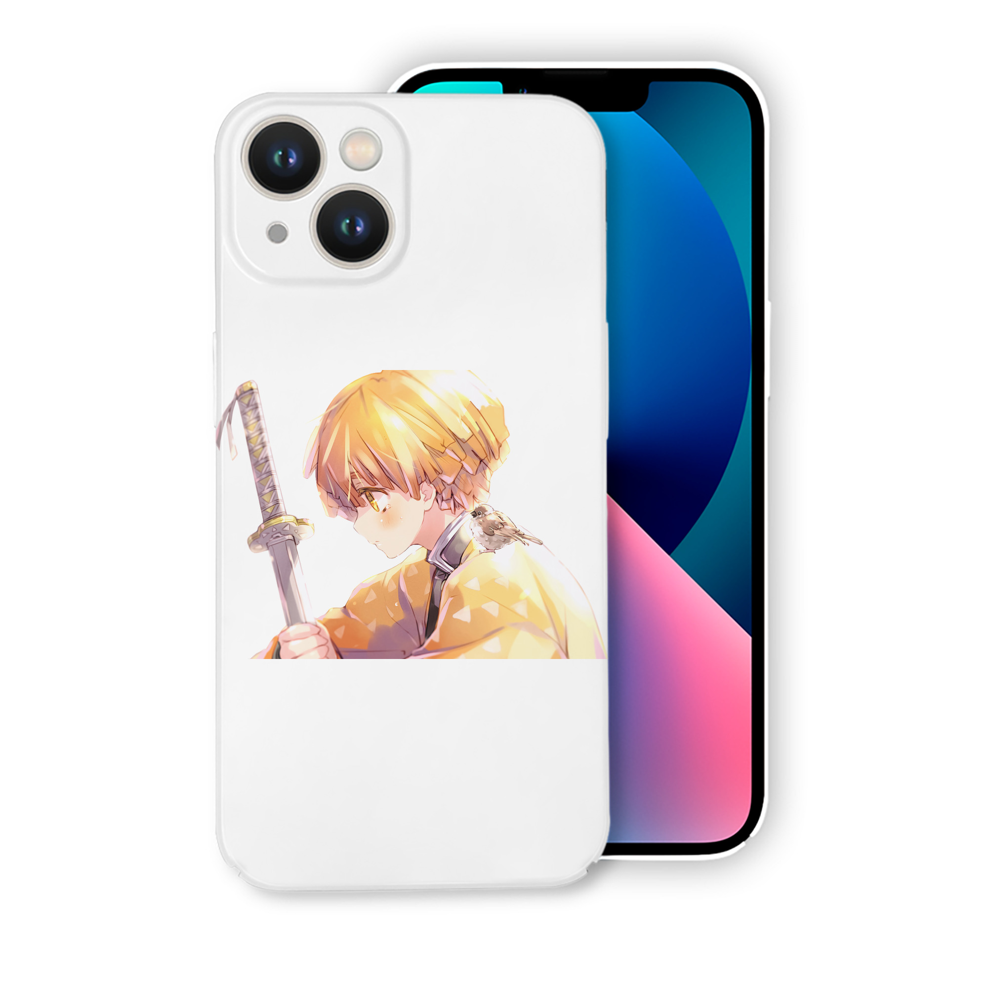 （画像用） 鬼滅の刃（きめつのやいば）我妻 善逸／あがつま ぜんいつ Agatsuma Zenitsu 【iPhone 14シリーズ対応】ハードケース