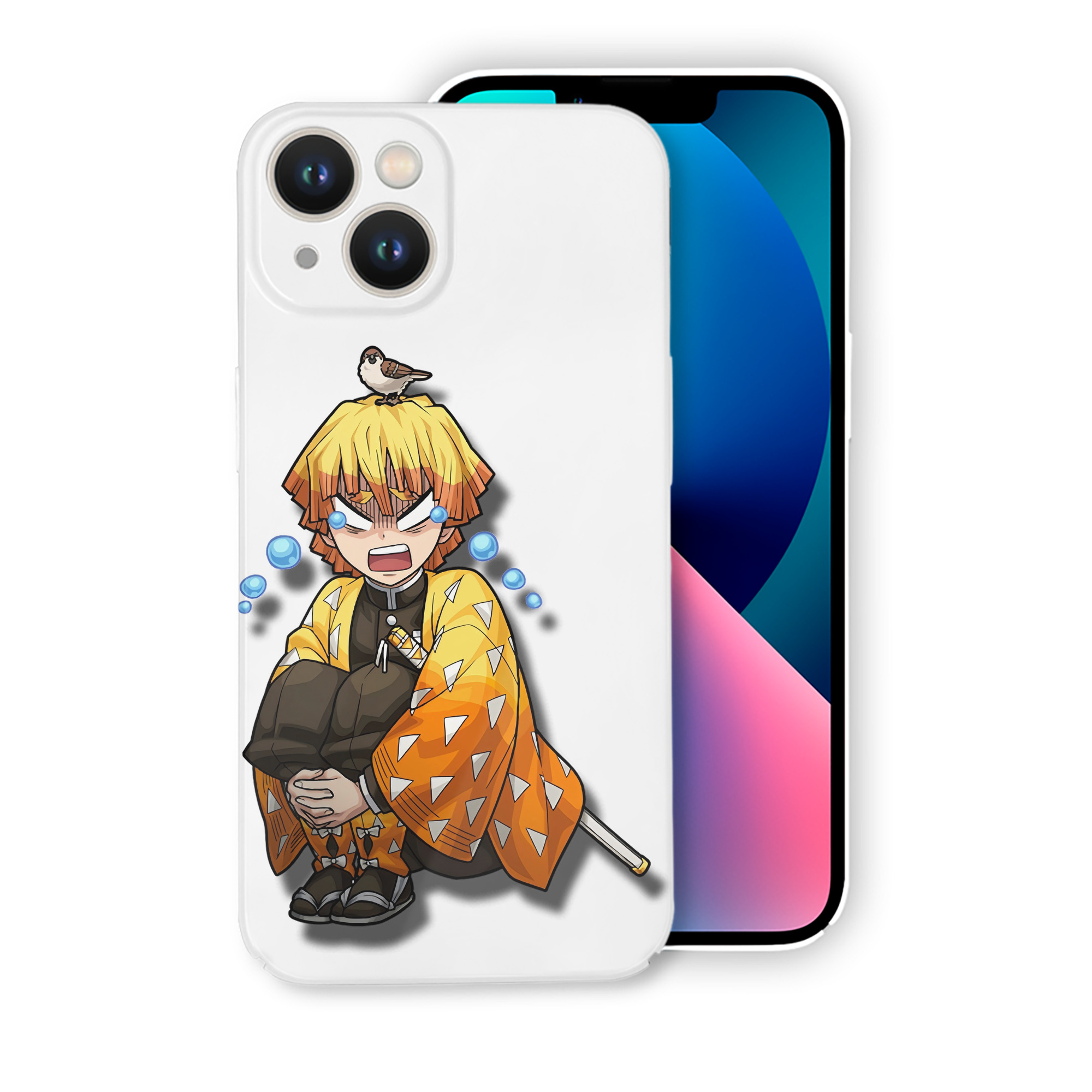 （画像用） 鬼滅の刃（きめつのやいば）我妻 善逸／あがつま ぜんいつ Agatsuma Zenitsu 【iPhone 14シリーズ対応】ハードケース