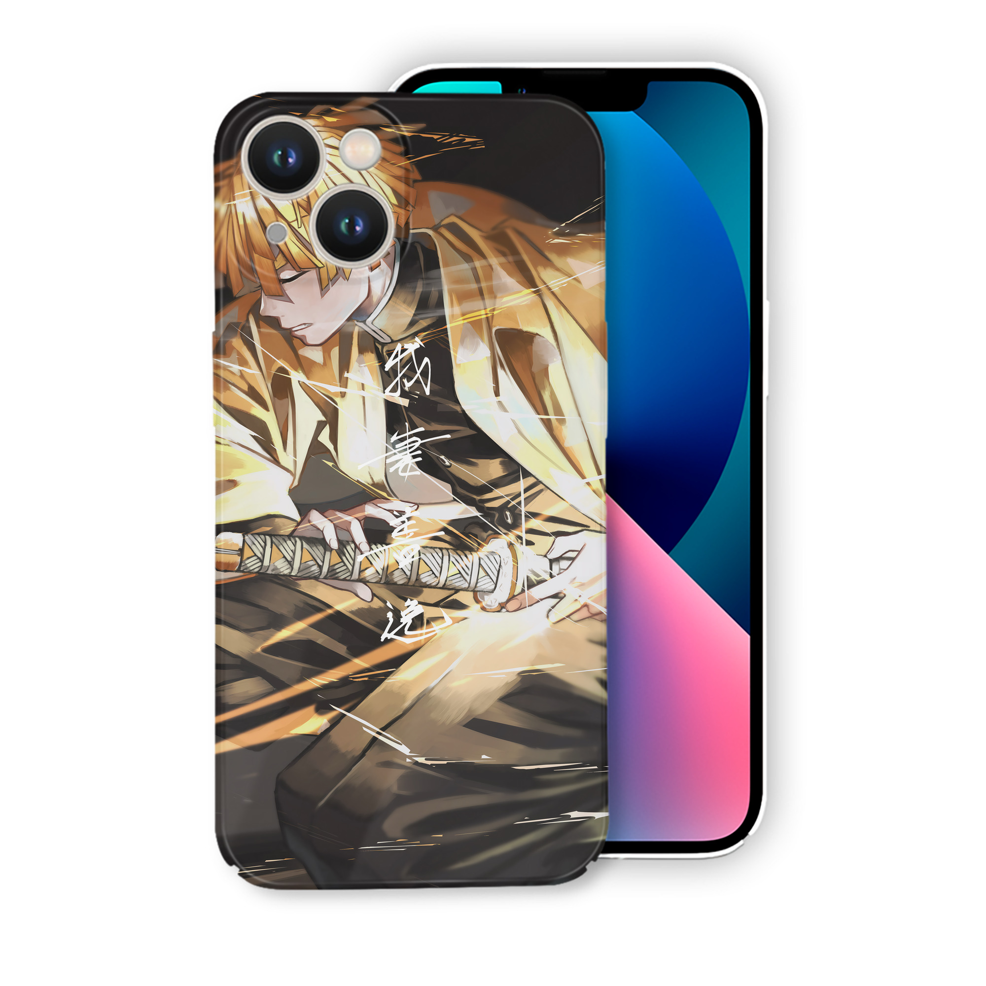（画像用） 鬼滅の刃（きめつのやいば）我妻 善逸／あがつま ぜんいつ Agatsuma Zenitsu 【iPhone 14シリーズ対応】ハードケース