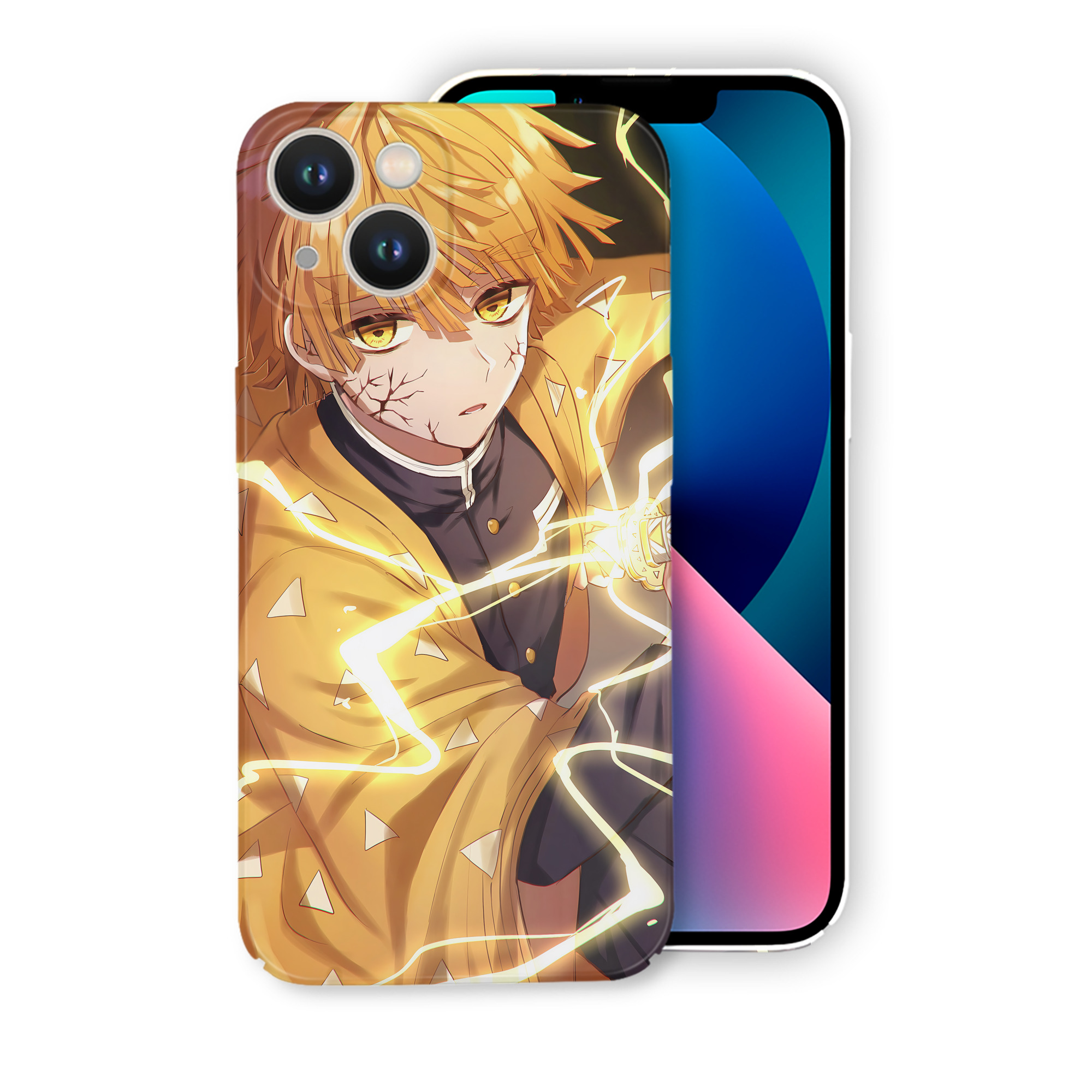 （画像用） 鬼滅の刃（きめつのやいば）我妻 善逸／あがつま ぜんいつ Agatsuma Zenitsu 【iPhone 14シリーズ対応】ハードケース