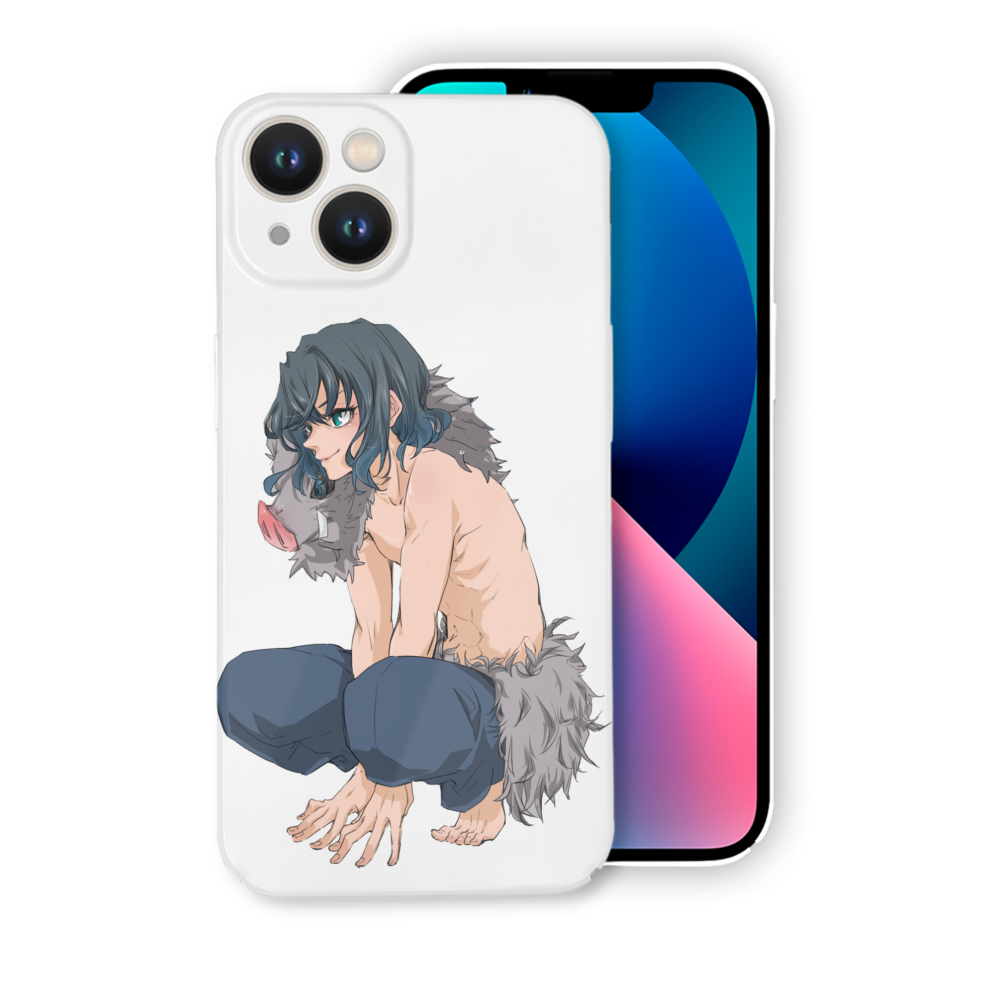 （画像用） 鬼滅の刃（きめつのやいば）嘴平 伊之助／はしびら いのすけ Hashibira Inosuke 【iPhone 14シリーズ対応】ハードケース