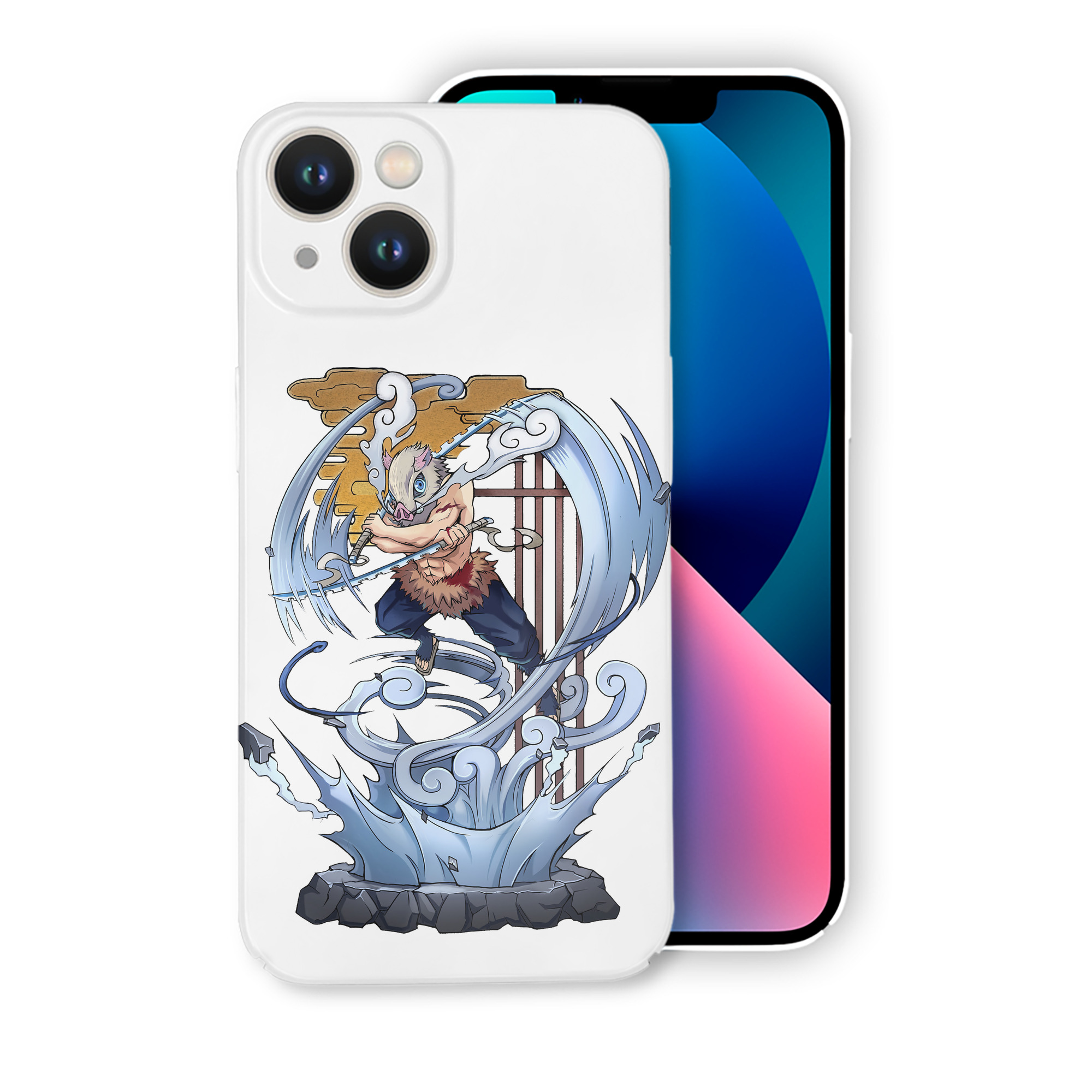 （画像用） 鬼滅の刃（きめつのやいば）嘴平 伊之助／はしびら いのすけ Hashibira Inosuke 【iPhone 14シリーズ対応】ハードケース