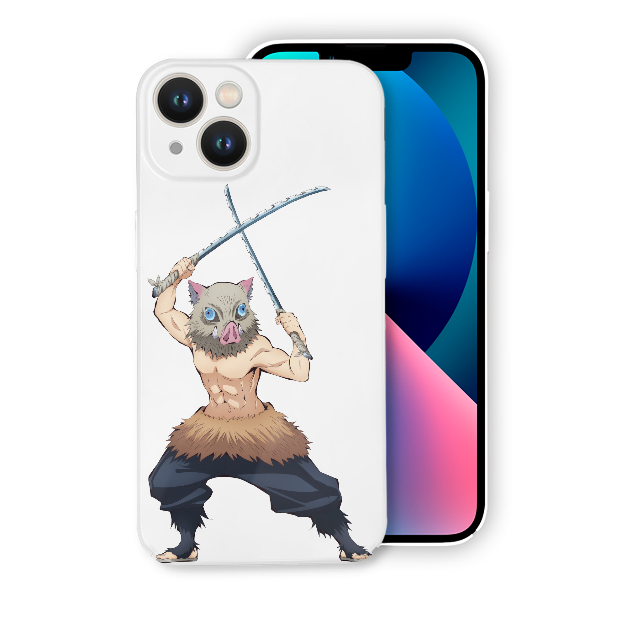 （画像用） 鬼滅の刃（きめつのやいば）嘴平 伊之助／はしびら いのすけ Hashibira Inosuke 【iPhone 14シリーズ対応】ハードケース