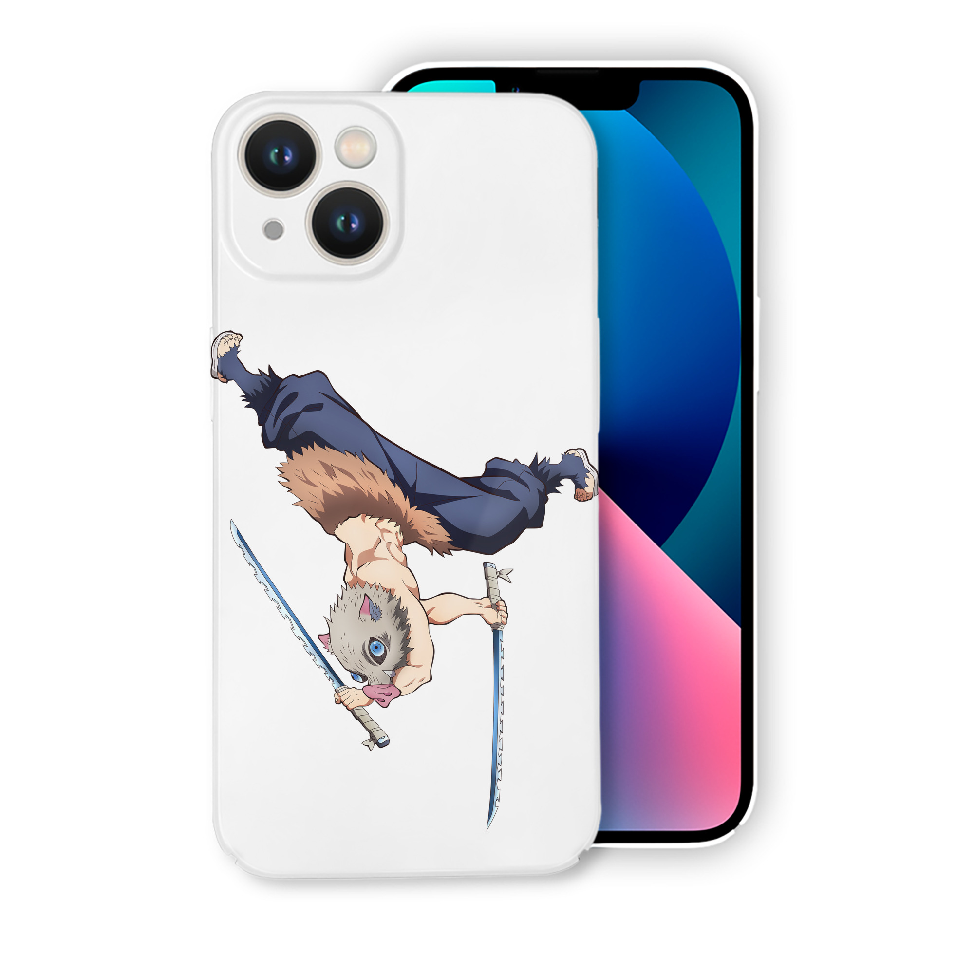 （画像用） 鬼滅の刃（きめつのやいば）嘴平 伊之助／はしびら いのすけ Hashibira Inosuke 【iPhone 14シリーズ対応】ハードケース