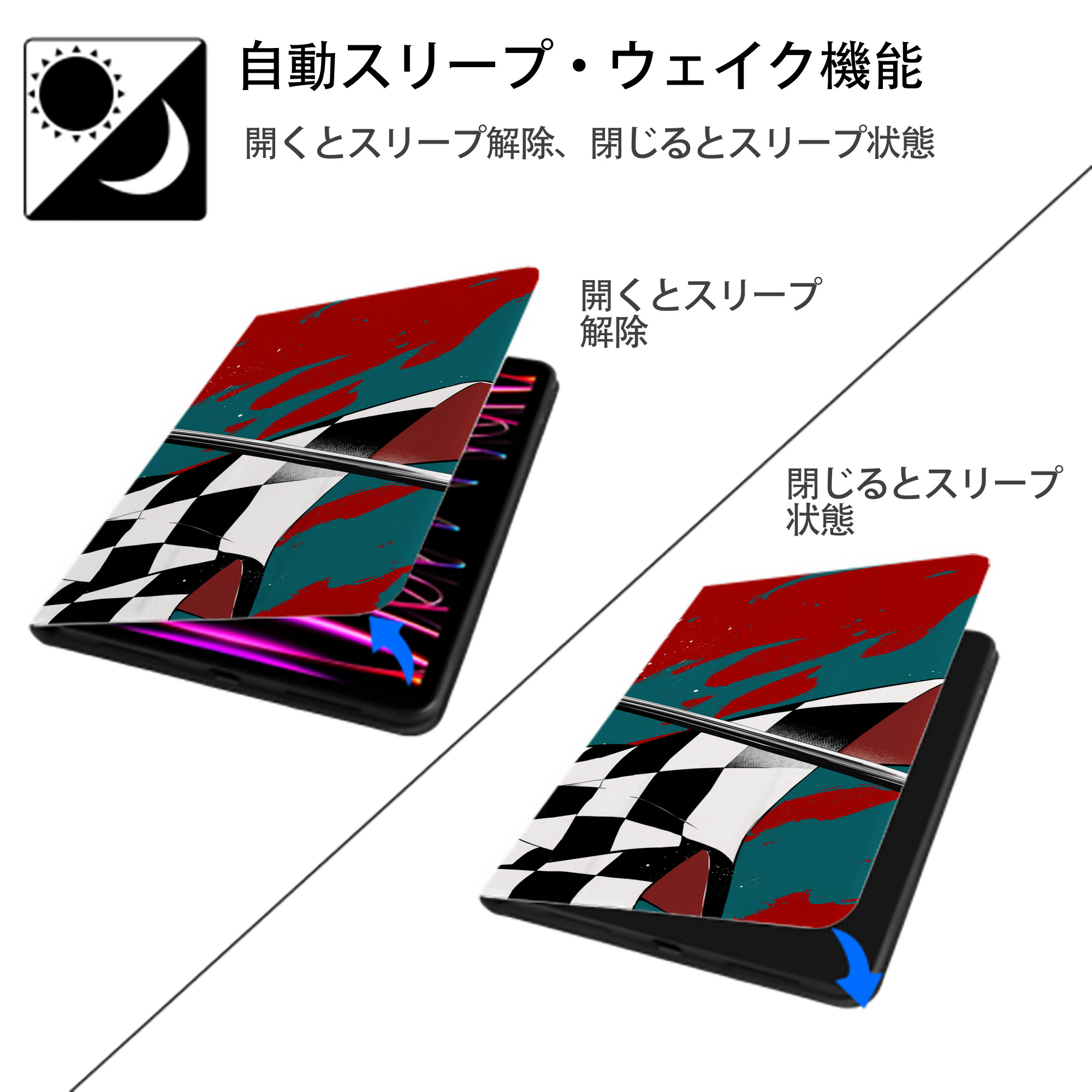 鬼滅の刃（きめつのやいば）竈門 炭治郎／かまど たんじろう Kamado Tanjirou IPad ケース ブック型 PUレザー TPU 耐衝撃 軽量 薄型 ペン収納なし 全面保護 IPad 各モデル対応