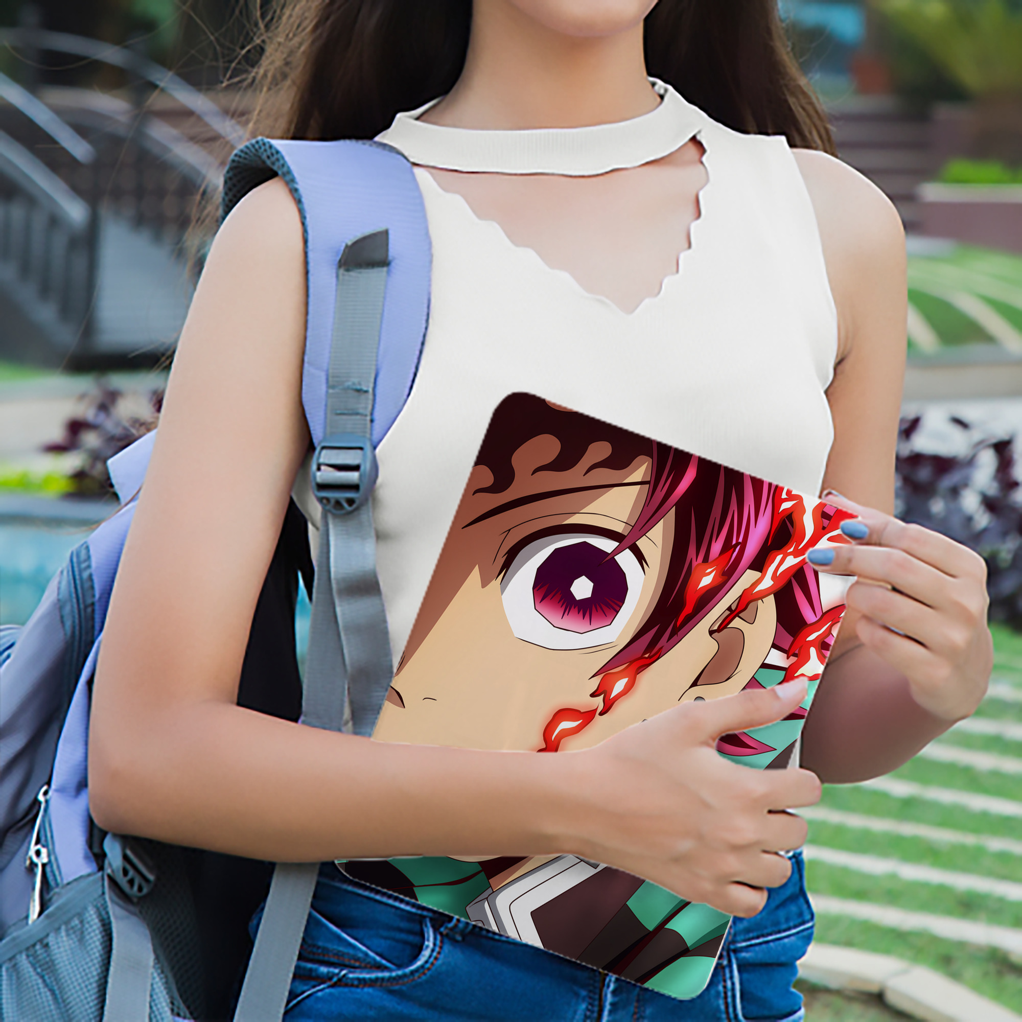 鬼滅の刃（きめつのやいば）竈門 炭治郎／かまど たんじろう Kamado Tanjirou IPadケース ペンホルダー付き ブックスタイルデザイン