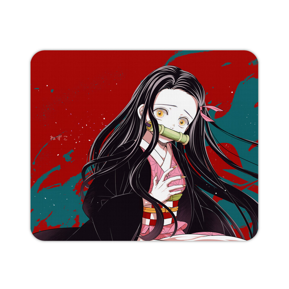 （画像用） 鬼滅の刃（きめつのやいば）竈門 禰󠄀豆子／かまど ねずこ Kamado Nezuko マウスパッド ステッチ加工 ラバー素材 防水 滑り止め 超薄型 ゲーミング/オフィス対応