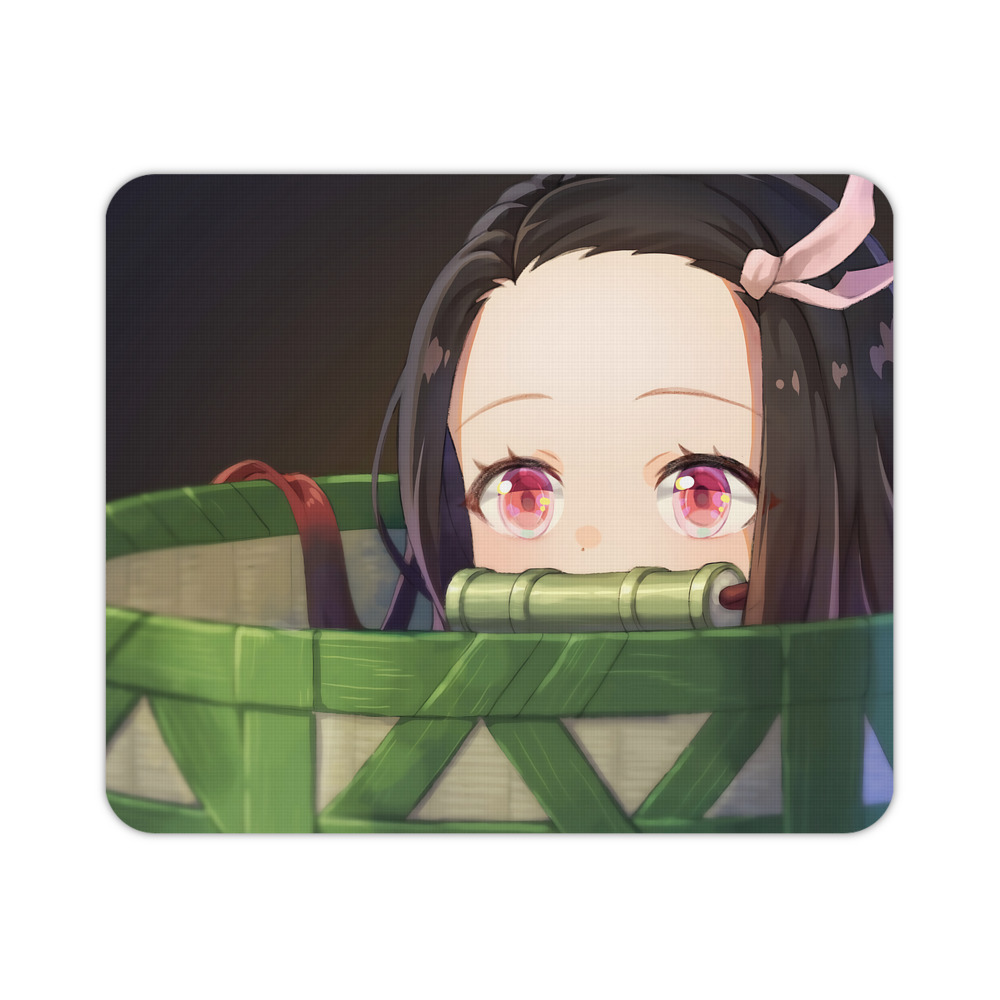 （画像用） 鬼滅の刃（きめつのやいば）竈門 禰󠄀豆子／かまど ねずこ Kamado Nezuko マウスパッド ステッチ加工 ラバー素材 防水 滑り止め 超薄型 ゲーミング/オフィス対応