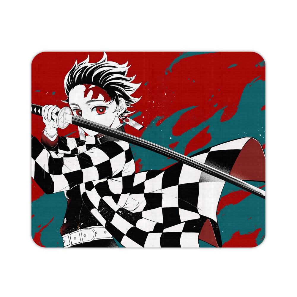 （画像用） 鬼滅の刃（きめつのやいば）竈門 炭治郎／かまど たんじろう Kamado Tanjirou マウスパッド ステッチ加工 ラバー素材 防水 滑り止め 超薄型 ゲーミング/オフィス対応