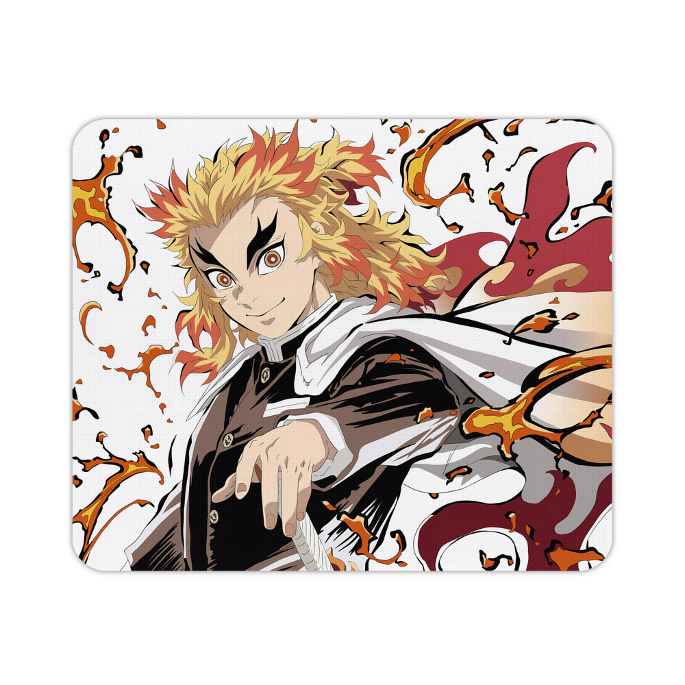 （画像用） 炎柱-煉󠄁獄 杏寿郎／れんごく きょうじゅろう Rengoku Kyoujurou マウスパッド ステッチ加工 ラバー素材 防水 滑り止め 超薄型 ゲーミング/オフィス対応
